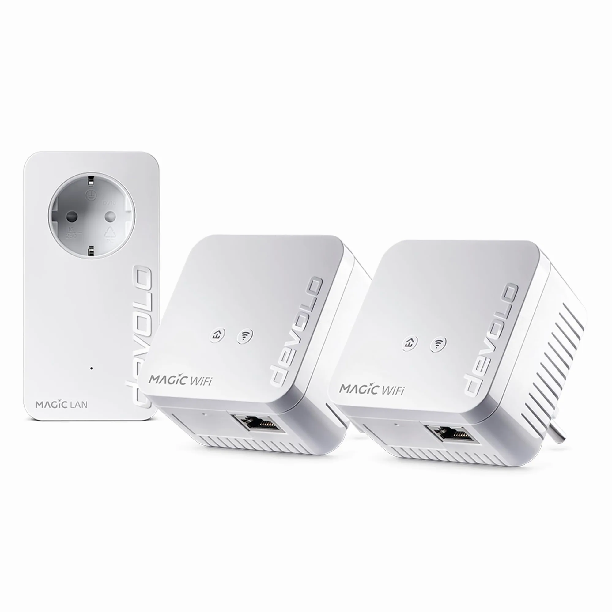 devolo Adattatore Powerline WLAN 8578, kit mini multiroom WiFi Magic 1 - fino a 1.200 Mbps, amplificatore Mesh WLAN, 2x connessione LAN, dLAN 2.0, bianco