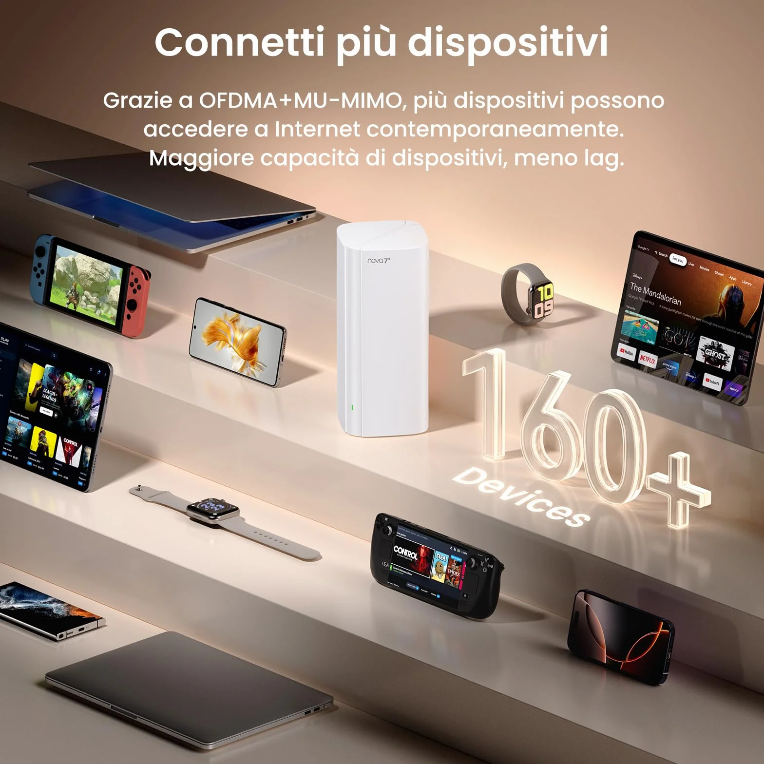 Tenda ME6 Pro Sistema Mesh WiFi 7 - BE5100 Dual Band (2.4GHz: 688Mbps, 5GHz: 4323Mbps), Ampia Copertura, 1×2.5G e 2×1G Porte Gigabit, Easy Mesh, Roaming Senza Interruzioni, VPN, NFC, Confezione da 3