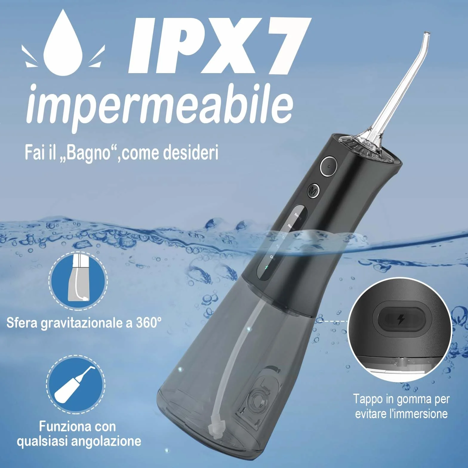 SURFOU Idropulsore Dentale Portatile Professionale Irrigatore Orale Doccia Acqua Getto