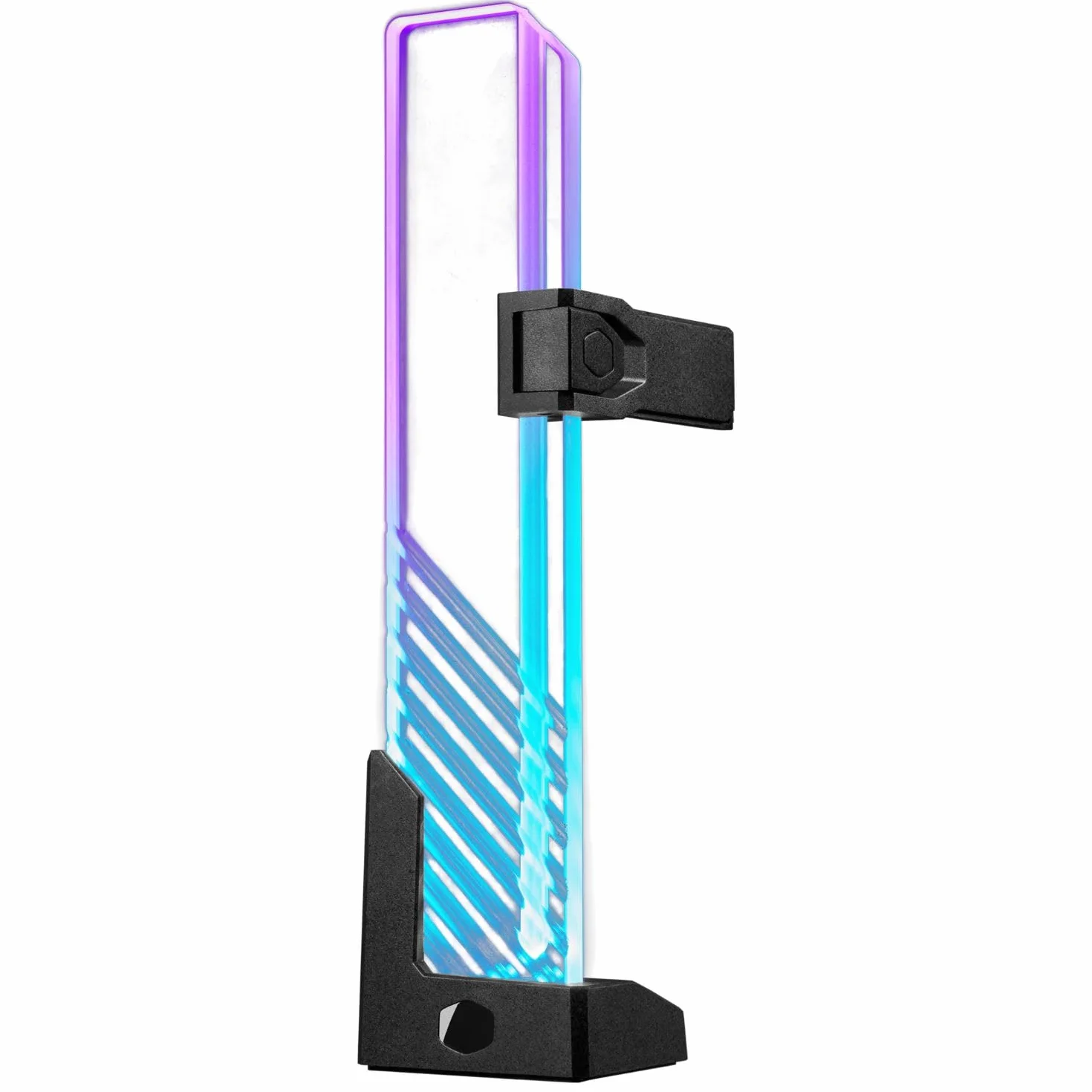 Cooler Master MasterAccessory Supporto GPU ARGB - Previene il Cedimento della Scheda Grafica, Vetro Temperato con Illuminazione Laterale ARGB, Design Versatile, Base Magnetica, Installazione Facile
