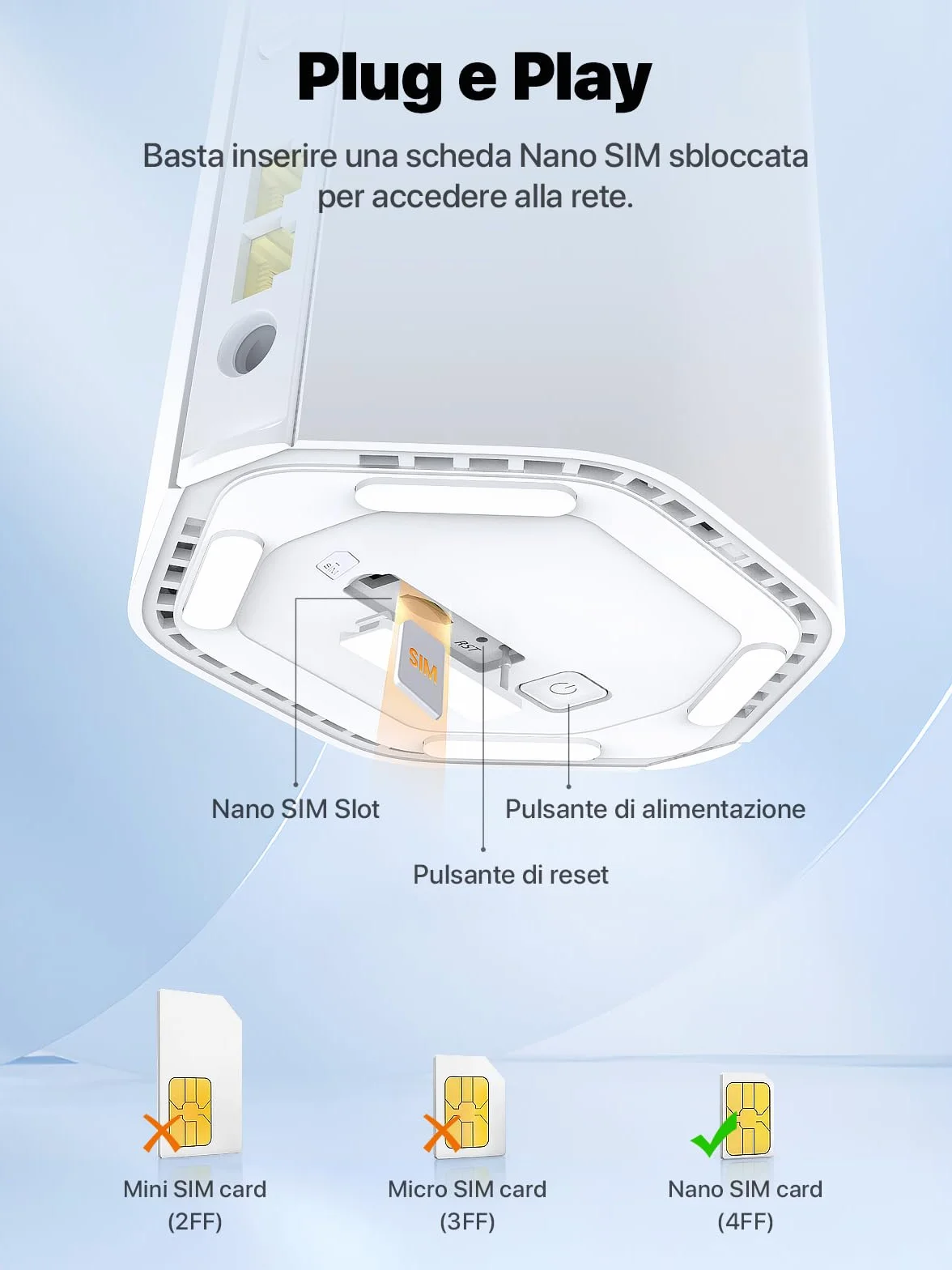 Tenda 5G01 Router 5G con SIM Wi-Fi 6 AX1500Mbps, Dual Band Modem 5G/4G LTE, Plug & Play, Porta Gigabit WAN/LAN, 6 Antenne Interne, Mesh Wi-Fi+, Nano SIM, Router WiFi con SIM 5G NR - Entry Level