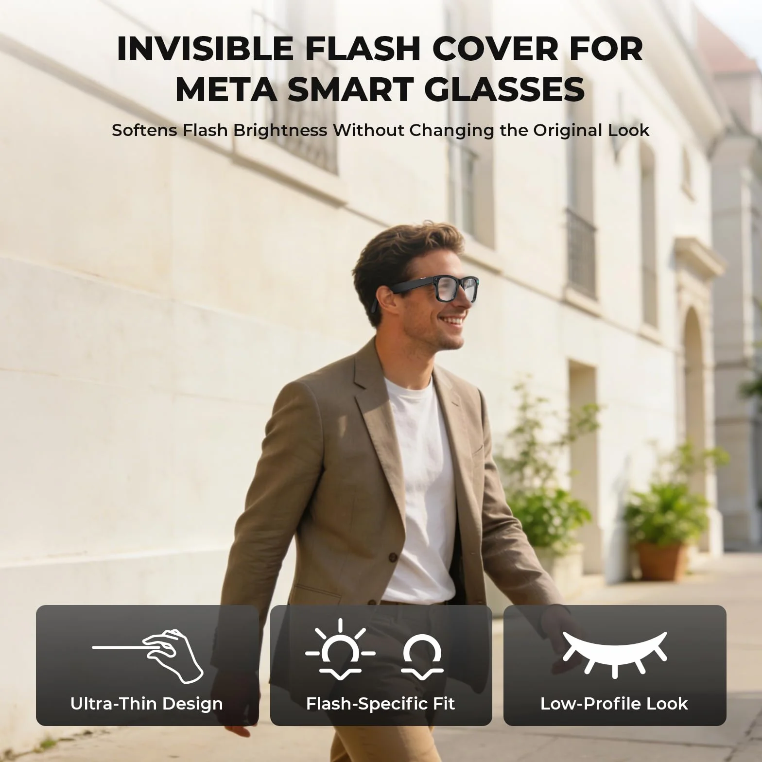 LED Light Blocking Stickers Compatible with Ray-Ban Meta Smart Glasses, Ultra-Thin Reusable U-Shaped Stickers, Privacy and Glare Reduction 20pcs
