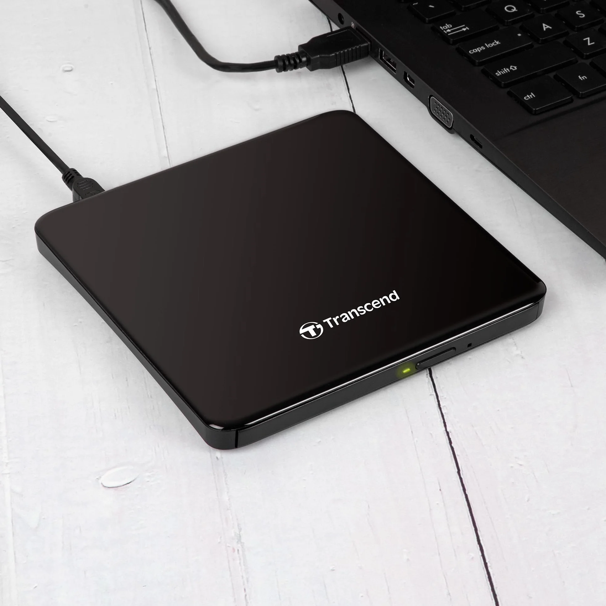 Transcend Masterizzatore e Lettore Dvd Esterno Portatile Ultrasottile | Usb 2.0, Nero | TS8XDVDS-K