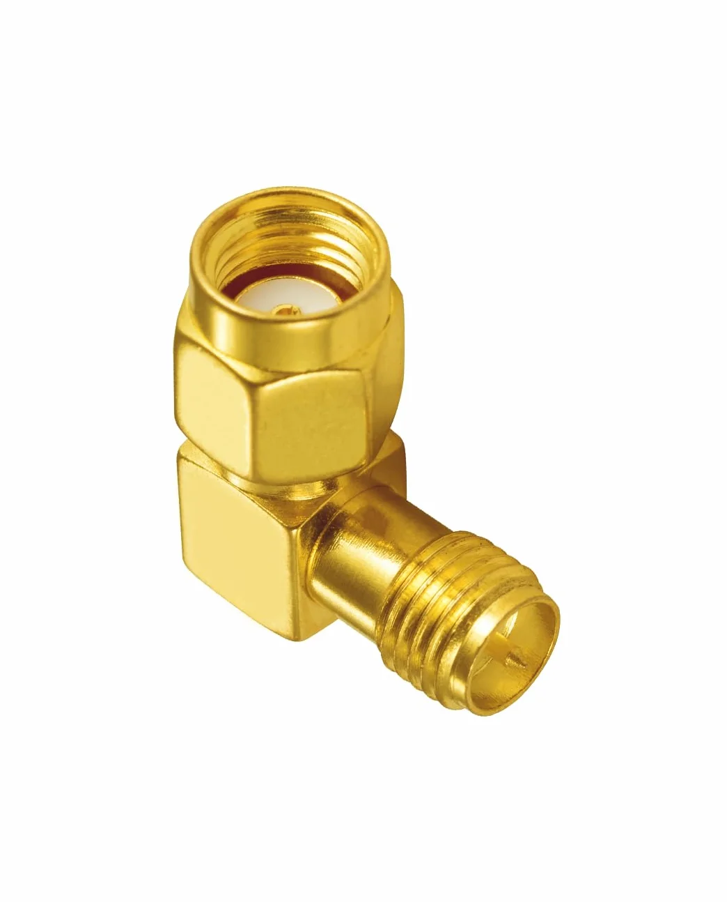 Vecys Wifi Antennenadapter RP-SMA Adapter Stecker zu Buchse Rechtwinkliger 90 Grad RF Koaxial Koax Adapter Vergoldet für Wifi Antenne Router PCI Karte Drahtloses WLAN Netzwerk (2 Stück)