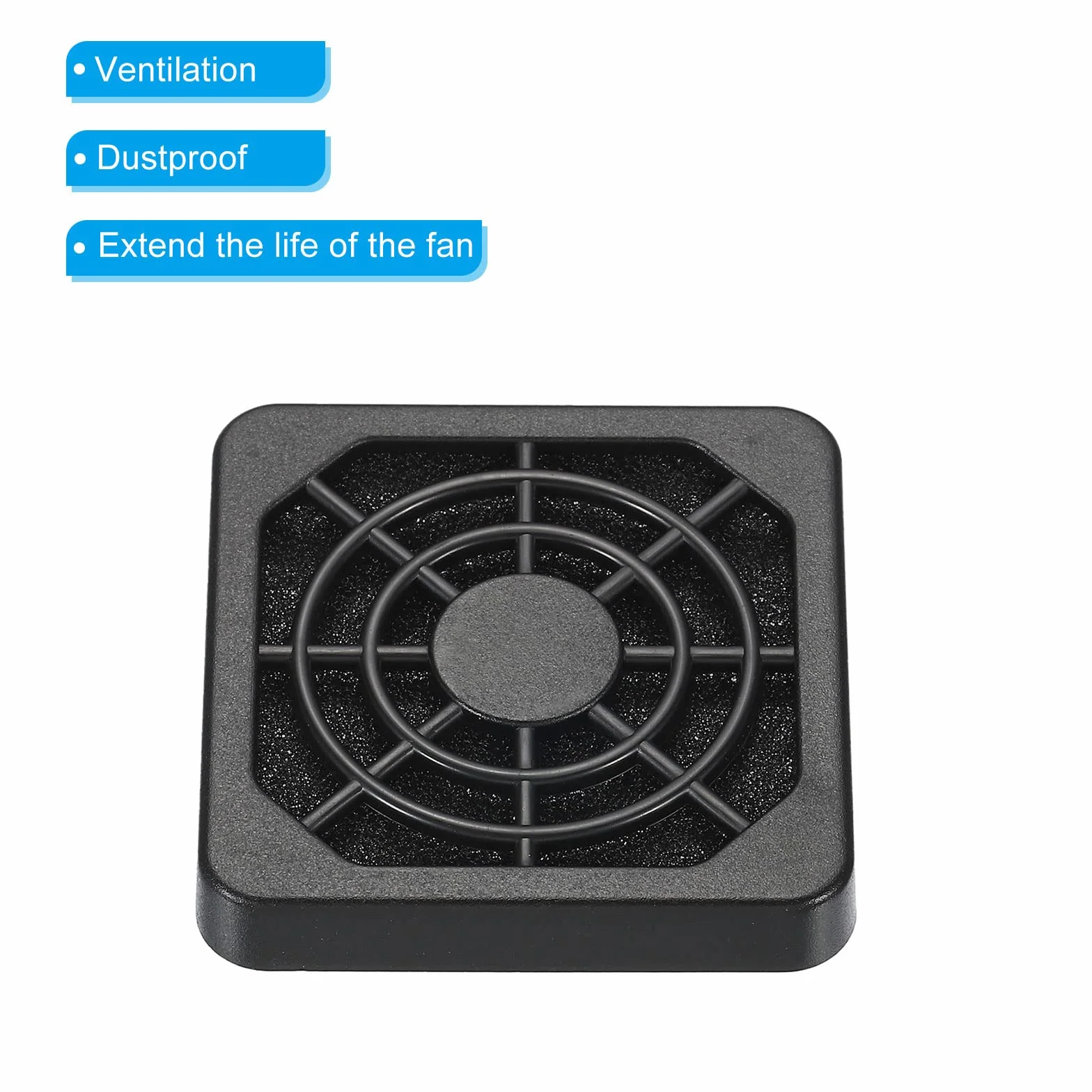 PATIKIL 44mm Raffreddamento Ventola Filtro con Vite, 2pz ABS Ventilatore Griglia Protezione Protezione per Ventilatore Protettivo Copertura Fai-da-Te, Nero