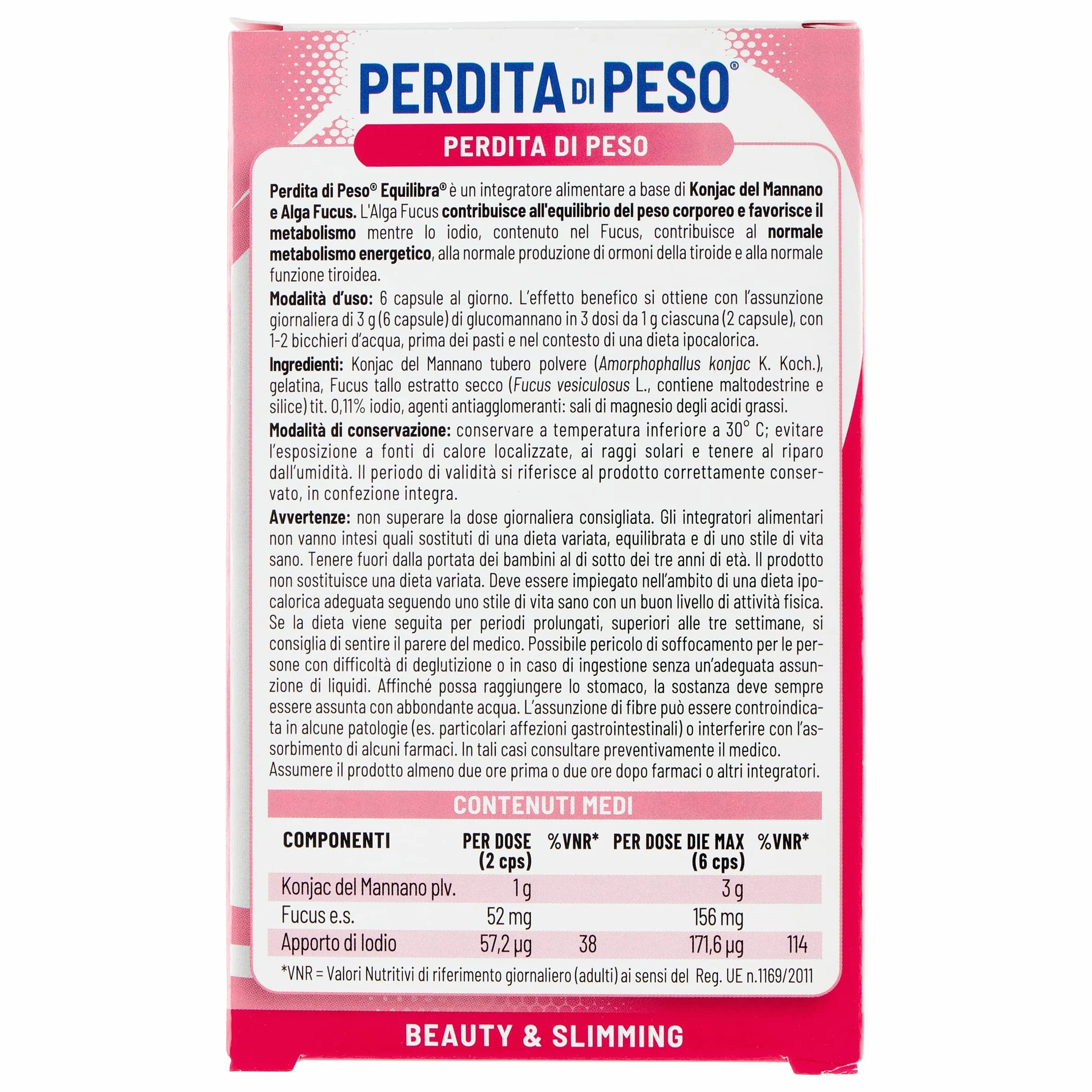 Equilibra Integratore Perdita di Peso con Fibra di Konjac e Fucus, 3 Pezzi da 60 Capsule