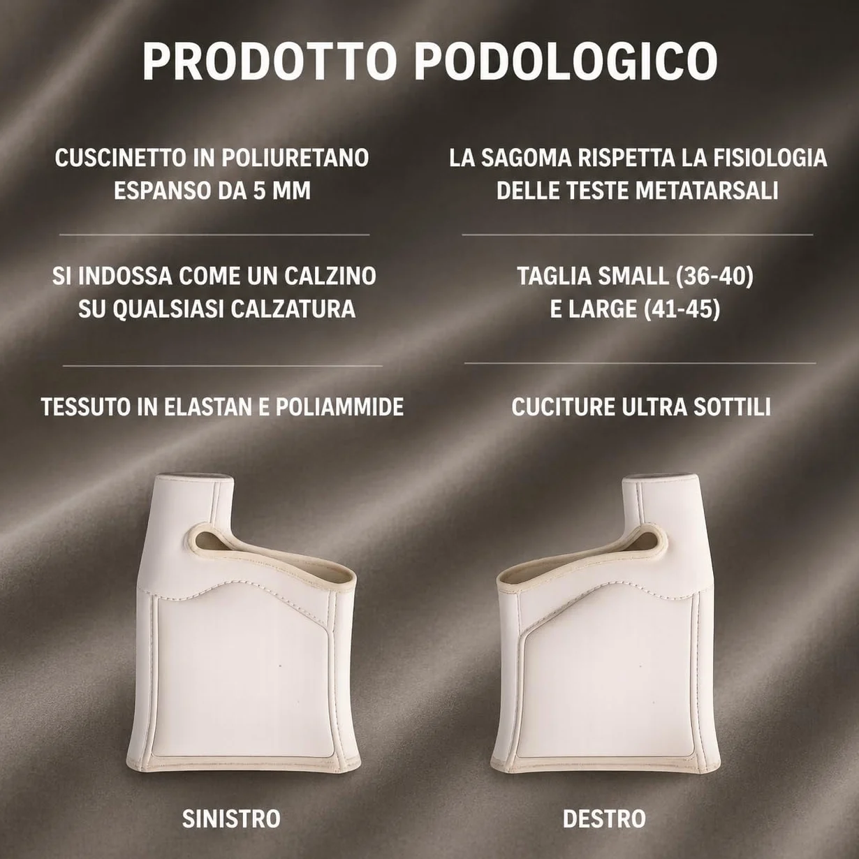 Tutore Podologico per Metatarsalgia AriaPad-T Cuscinetto Metatarsale Scarico Pressorio 2 Pezzi Small (35-40)