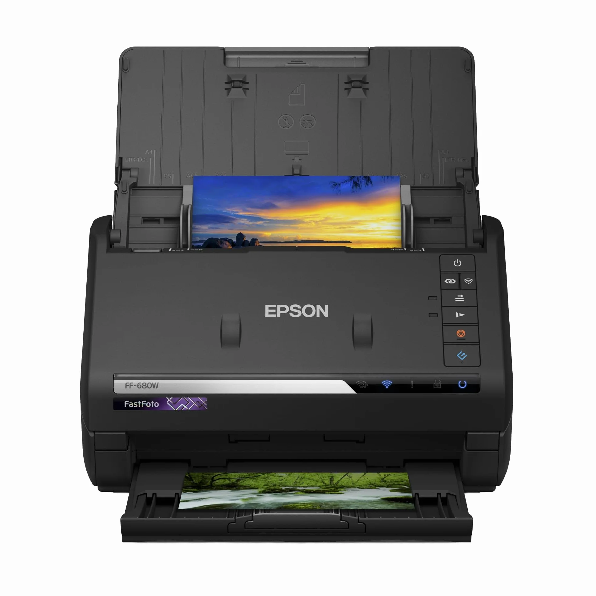 Epson Fastfoto FF-680W Scanner Rapido con Alimentatore Automatico, 600 Dpi, 45 Ppm, Wi-Fi, OCR