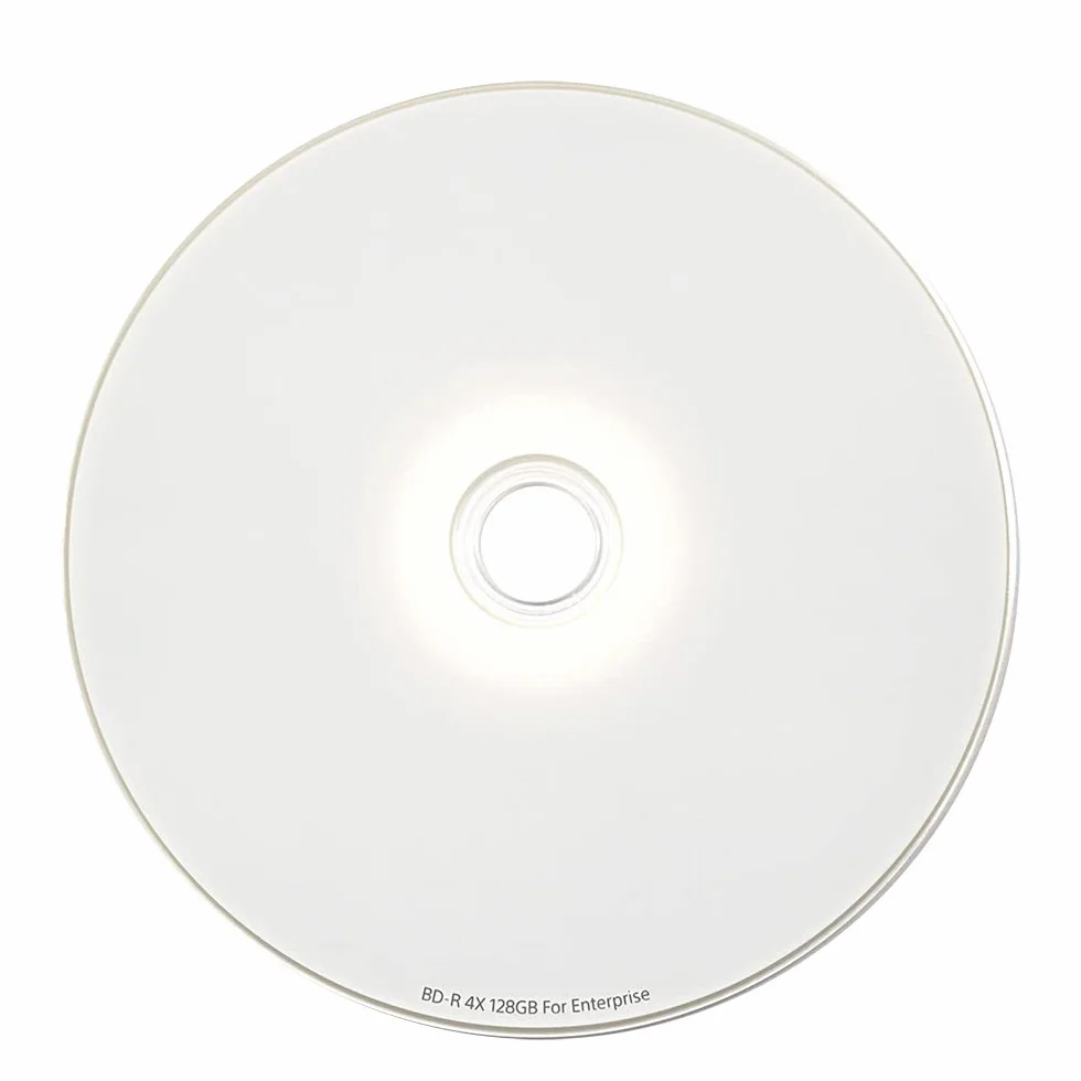 Dischi digitali 4X 128GB BDXL Quad Layer BD-R XL bianco stampabile a getto d'inchiostro Blu-ray registrabile 50 anni di archiviazione - 25 dischi