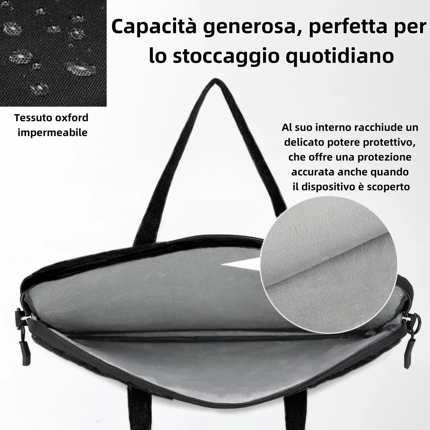 Voarge Borsa a Tracolla per PC, Custodia per PC Computer Portatile, Valigetta Tessuto Idrorepellente, con Tracolla, Custodia per Viaggio, Lavoro, Ufficio, Scuola
