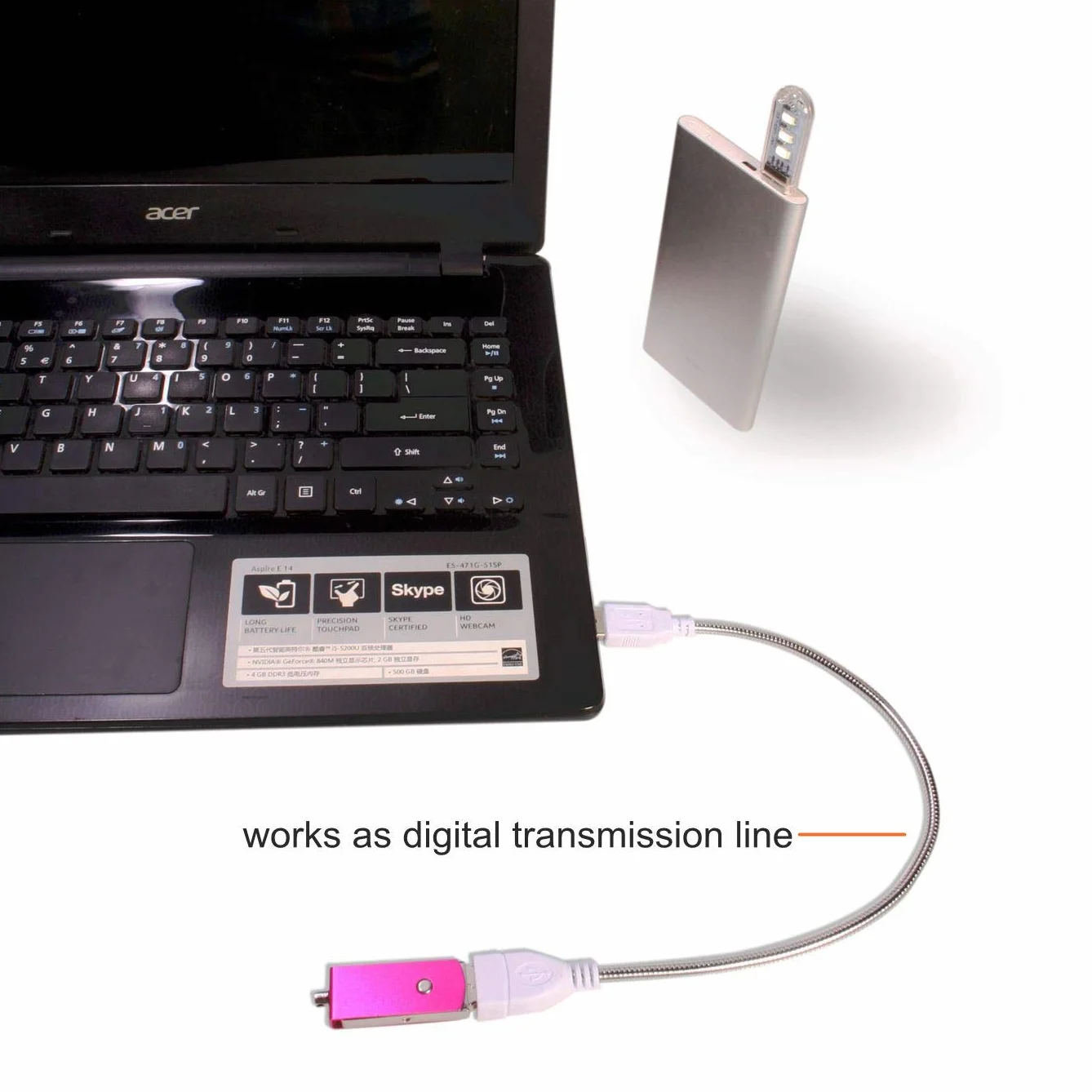 LED Lampada USB, Luce LED USB Portatile, Luce Tastiera per PC Computer, Lampada da Lettura Regolabile, Collo di Cigno Flessibile + Luci Bianche/Gialle