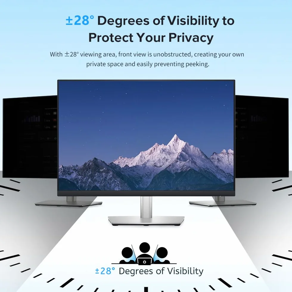 MOBDIK Schermo Privacy Rimovibile per Computer da 22 Pollici per Monitor con Rapporto 16:9, Filtro Antiriflesso per Luce Blu, Anti-Spia, Protezione Degli Occhi
