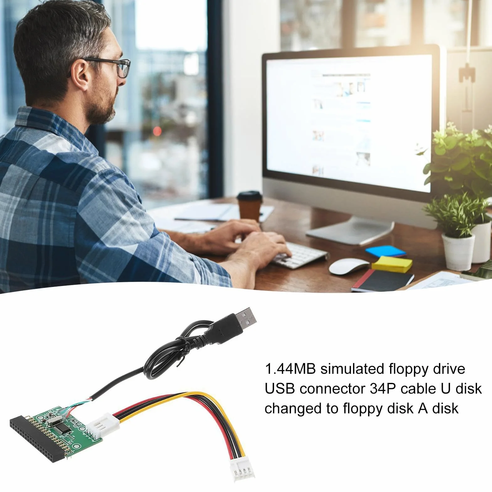 Unità floppy disk, Connettore USB per 1,44 MB, adattatore USB da laptop, desktop e PC