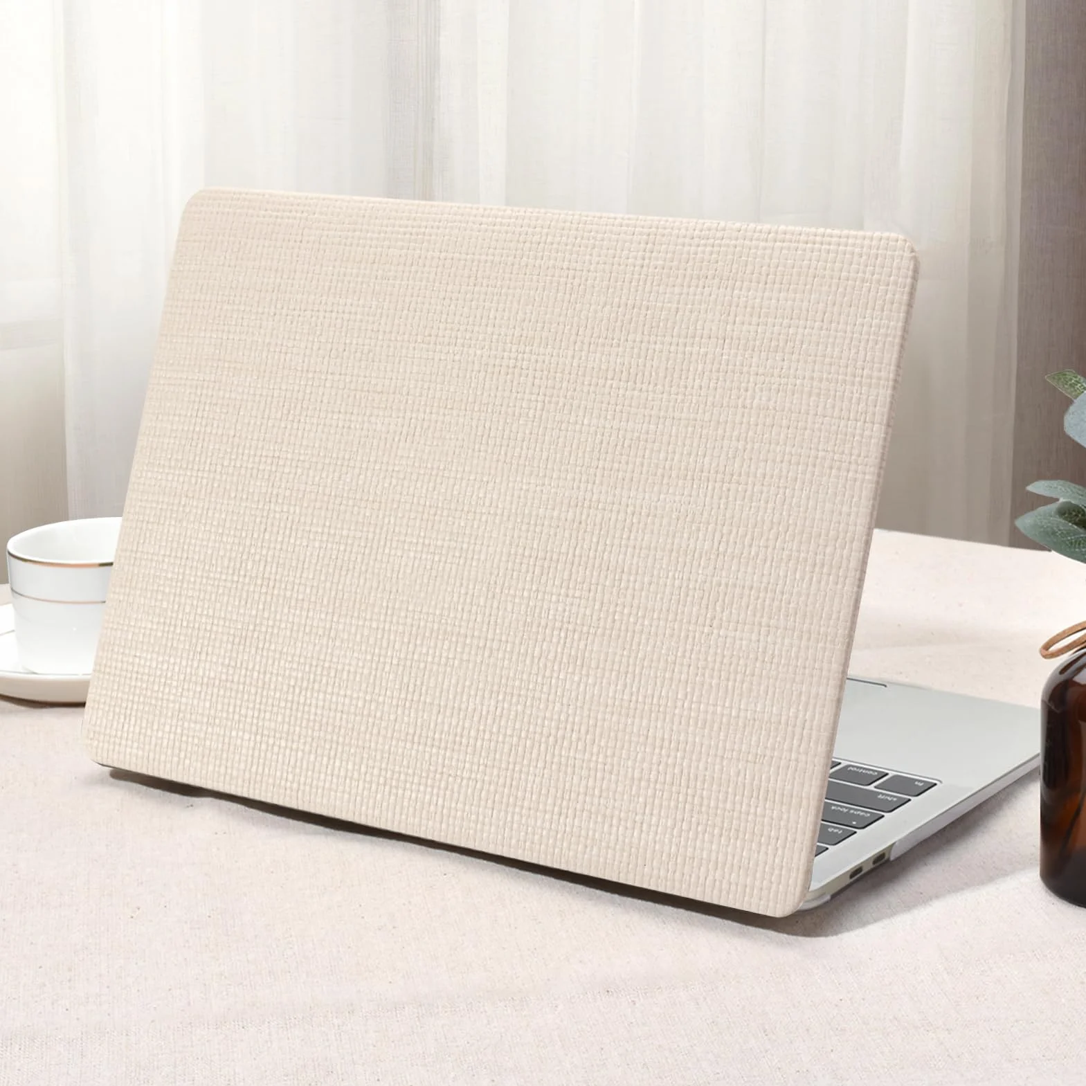 Custodia Compatibile con MacBook Air 13 Pollici 2022 2021 2020-2018 M1 A1932 A2179 M1 A2337 Touch ID Treccia Cover Plastica Rigid Protettivo Case e Copritastiera(Marrone Chiaro)