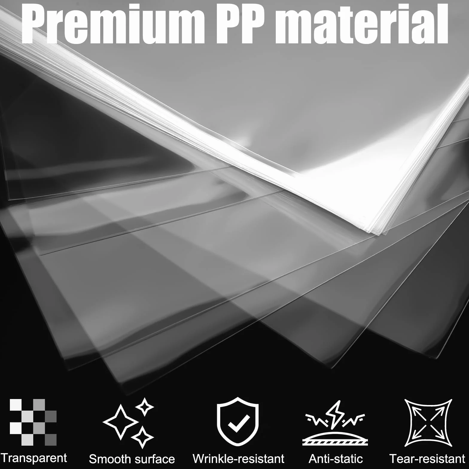 DGN 100 Pezzi 7 Pollici Buste Vinili Esterne, 19 x 19 cm Plastica Buste per Vinili, Dischi Vinile 45 Giri, Molto Trasparenti, Robuste e Antistatiche, Protezione Ottimale pour Singoli 7"" LP Dischi