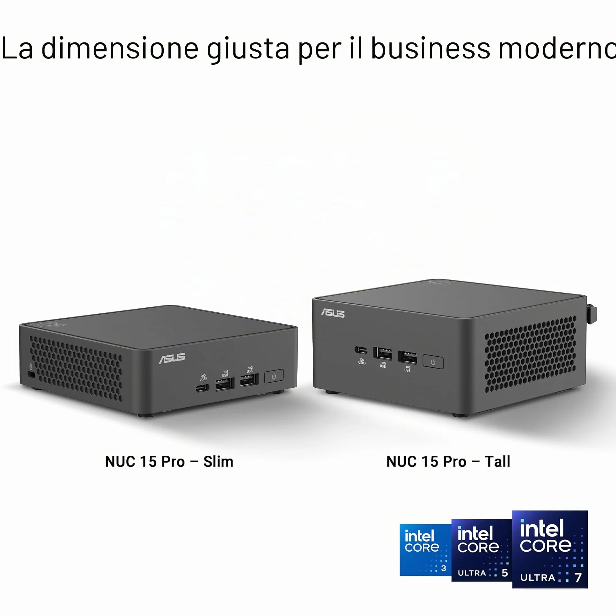 ASUS NUC 15 Pro Mini PC Intel Core 3 100U 96GB DDR5-6400 SSD M.2 Intel Arc Wi-Fi 7 Bluetooth 5.4 Nero
