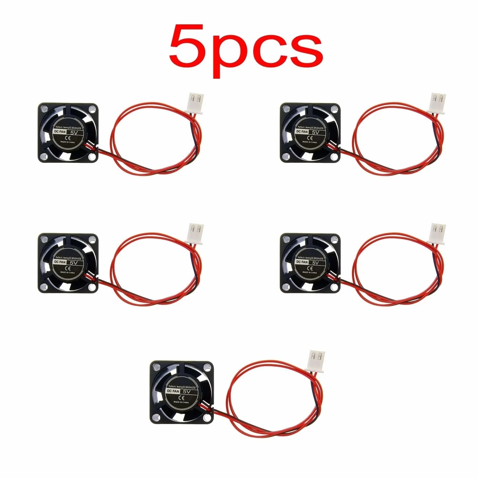 JZK 5 mini ventole da 25 mm, 2 poli, 5 V, con cavi, 2510, 25 x 10 mm, cuscinetto idraulico in miniatura DC, senza spazzole per schede di sviluppo, schede grafiche e progetti fai da te