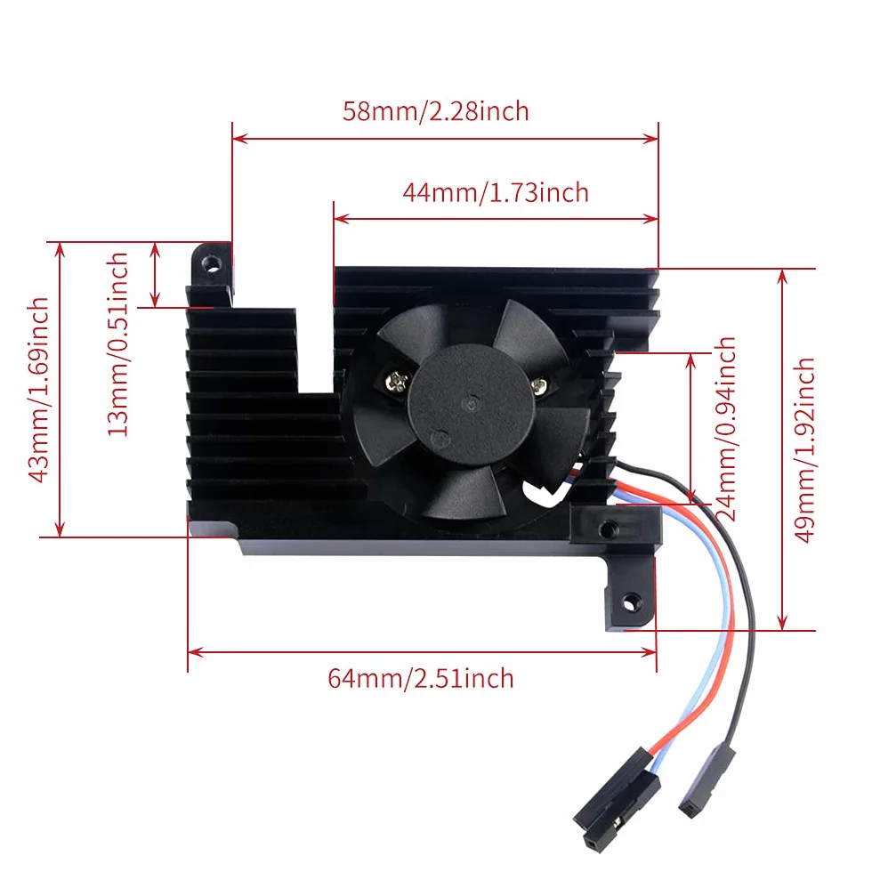 GeeekPi Raspberry Pi 4 Dissipatore di Alluminio con Ventola di Raffreddamento, Raspberry Pi 4 Armatura Lite Dissipatore con PWM Controllo della Velocità per Raspberry Pi 4 Modello B