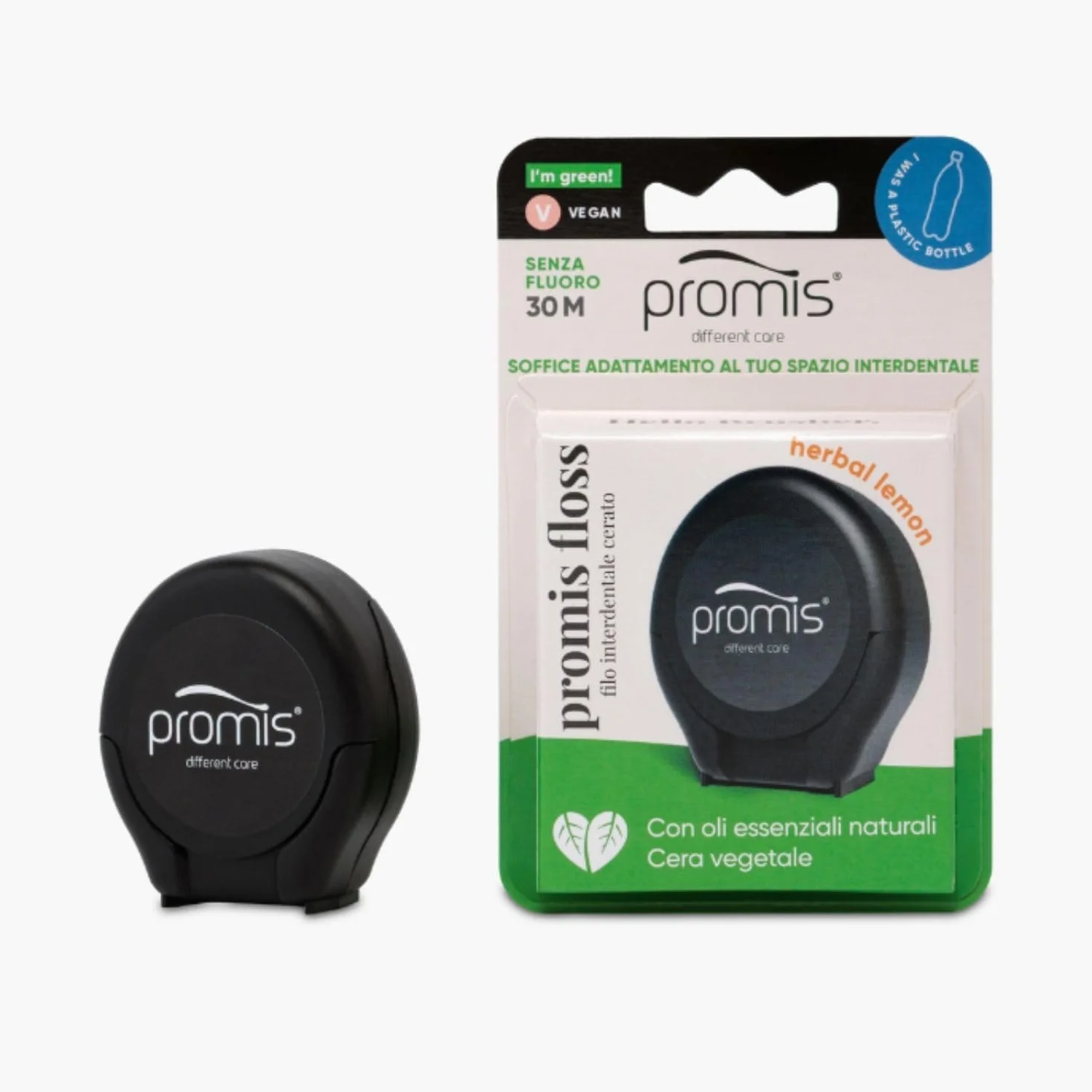 PROMIS Floss Filo Interdentale Espandibile Cerato Senza Fluoro 100% Vegana