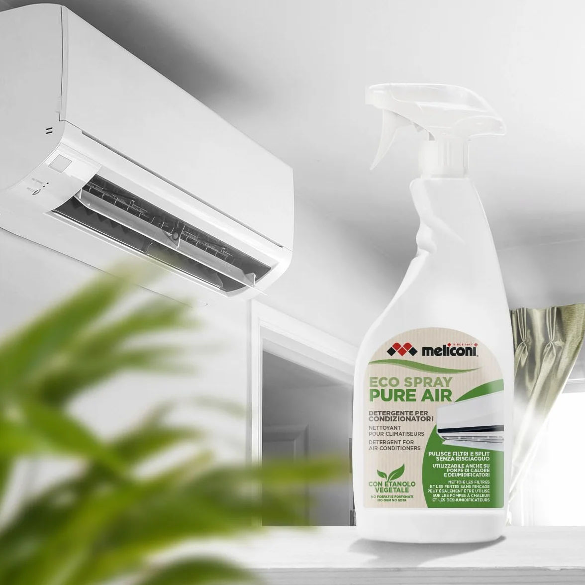 Meliconi Eco Spray Pure Air Spray detergente per condizionatori naturale elimina polvere batteri deumidificatori pompe di calore
