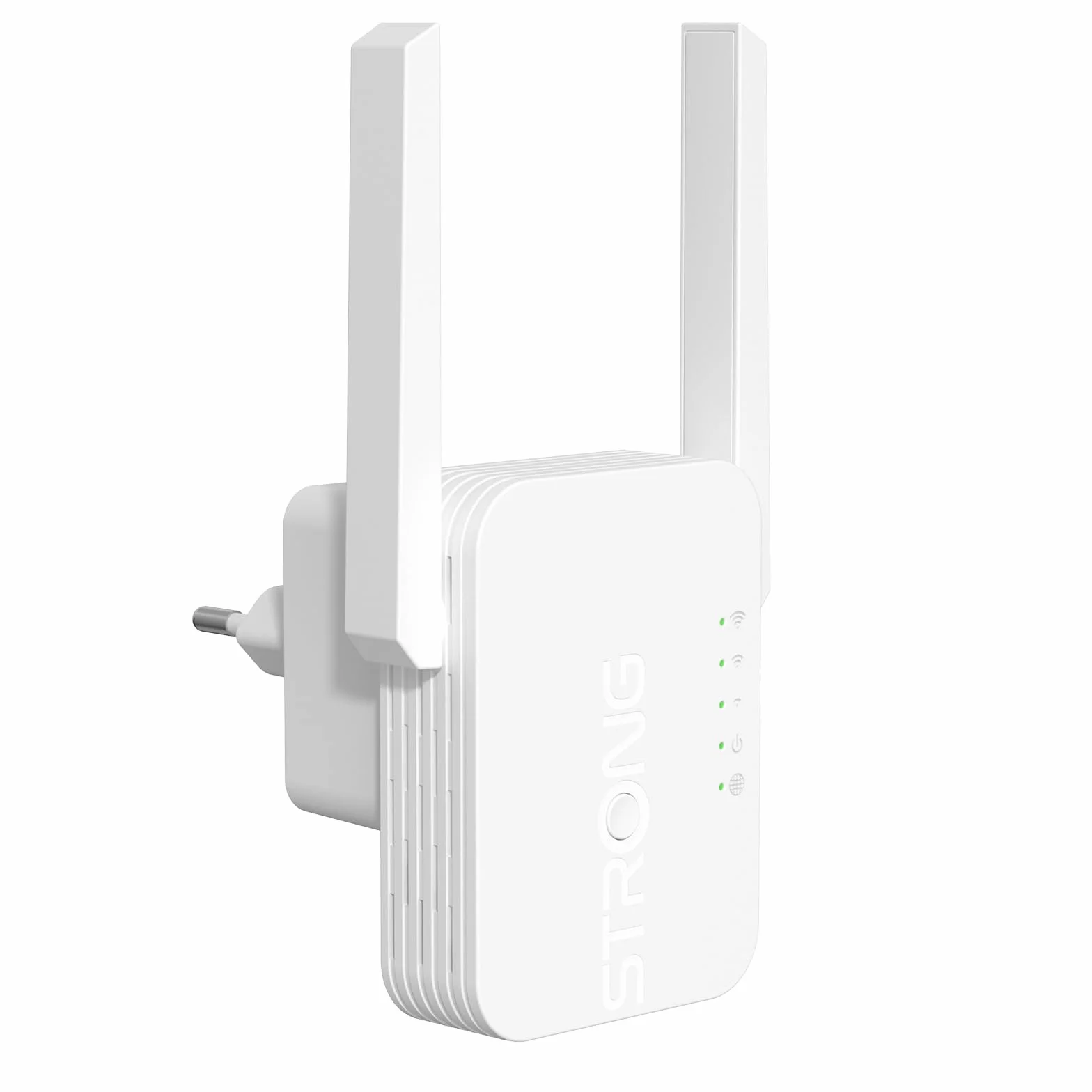 STRONG Ripetitore WiFi 300 Mbps da presa muro – Amplificatore WiFi potente per casa, WiFi extender con WPS, porta LAN, modalità access point, copertura segnale stabile