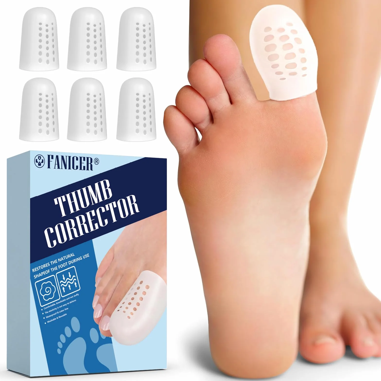 Protezione alluce in silicone traspirante anti-friction 16 pezzi