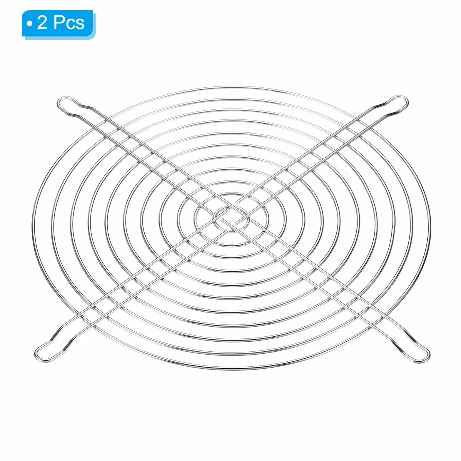 PATIKIL 200mm Ventola Dito Griglia, 2pz 304 Inossidabile Acciaio Griglia Protezione Protezione Ventola Protezione Copertura per 200x200mm Ventole per Attrezzatura Computer Argento