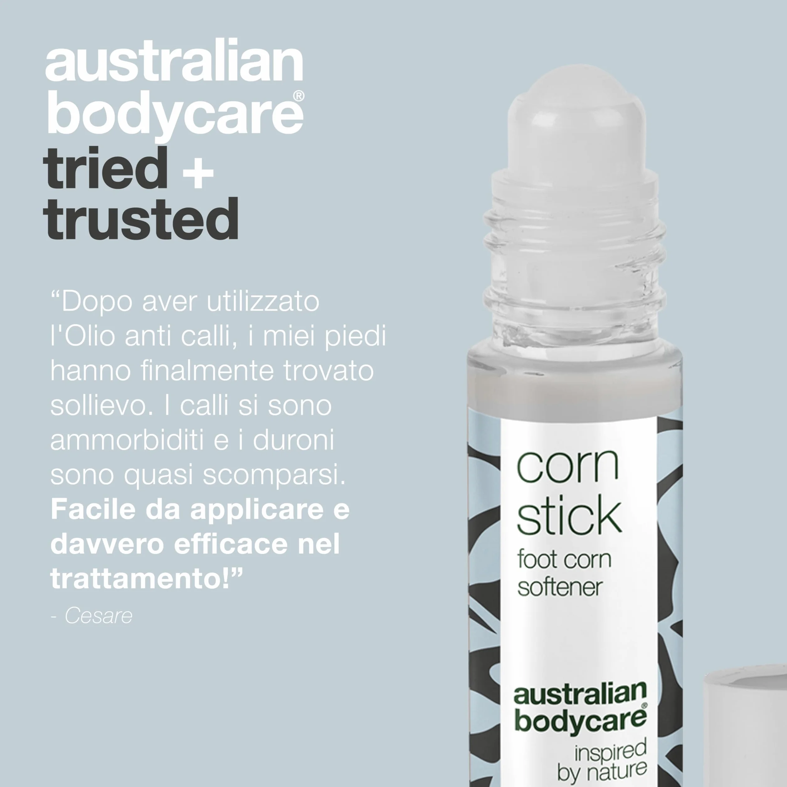 Australian Bodycare Corn Stick 9 ml Rimuovere Callosità Piedi Trattamento Duroni