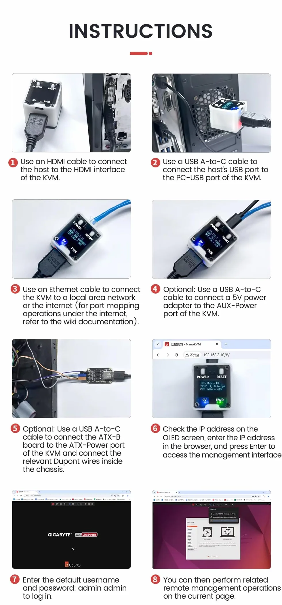 Sipeed NanoKVM Mini Remote Control Server, 1TOPS NPU 1GHz C906 RISC-V Linux Single Board Computer, 100M Ethernet Port (Lite Kit)