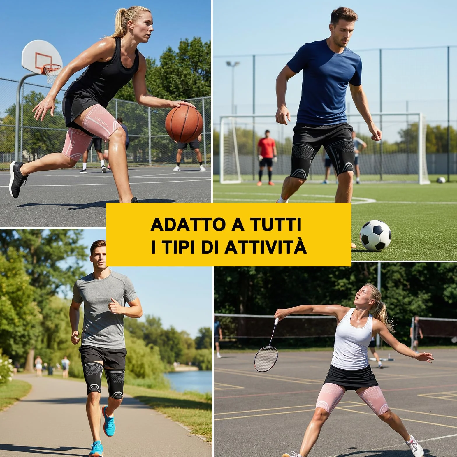 NuCamper Fascia Elastica Coscia Compressione, Supporto Cosciera Sportiva per Uomo e Donne, Tutore Quadricipite Bicipite Femorale Antiscivolo