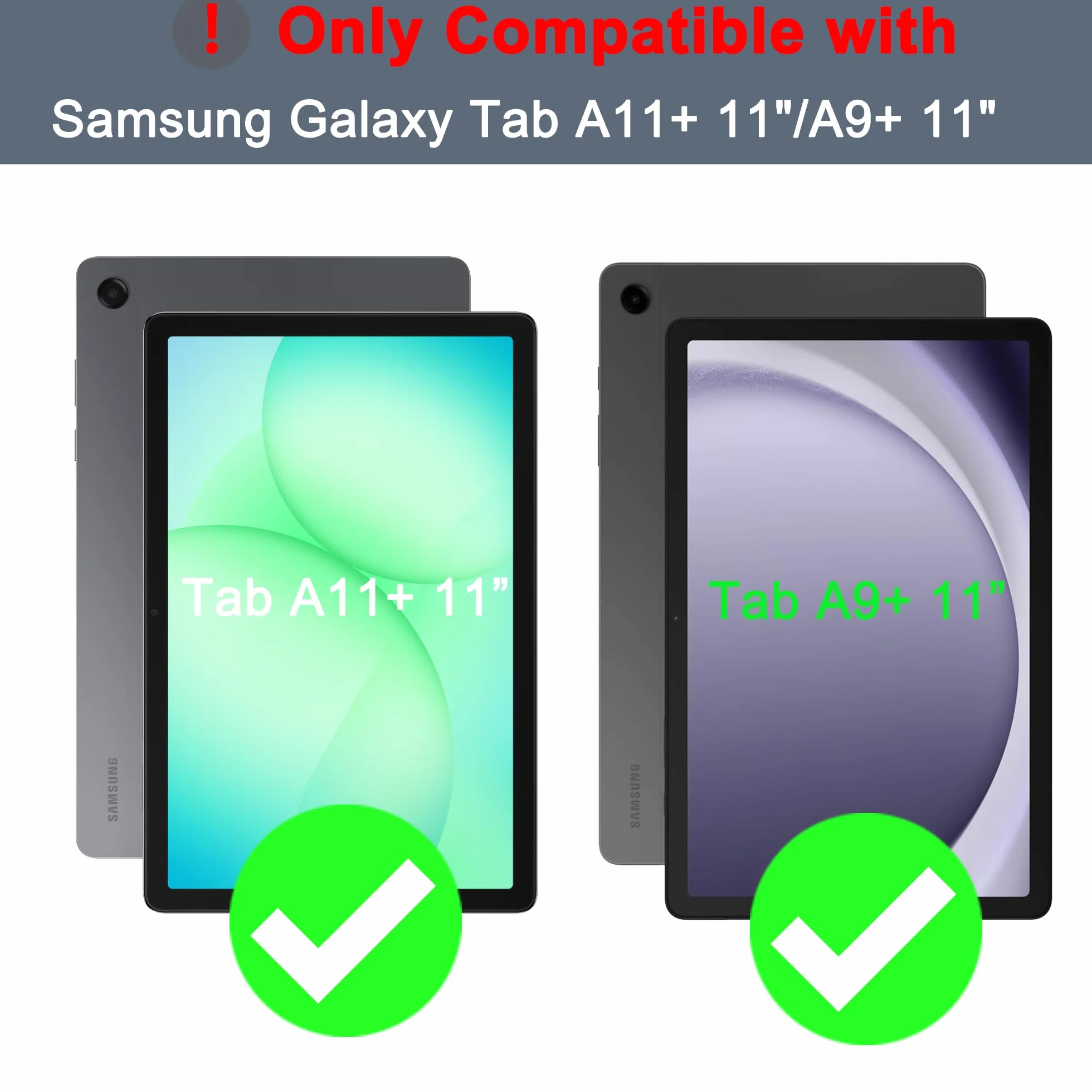 Custodia con tastiera per Samsung Galaxy Tab A11+/A9+ Plus 11" : Tastiera retroilluminata Rainbow con touchpad intelligente - A11+/A9+ Plus tastiera wireless rimovibile con Layout italiano QWERTY
