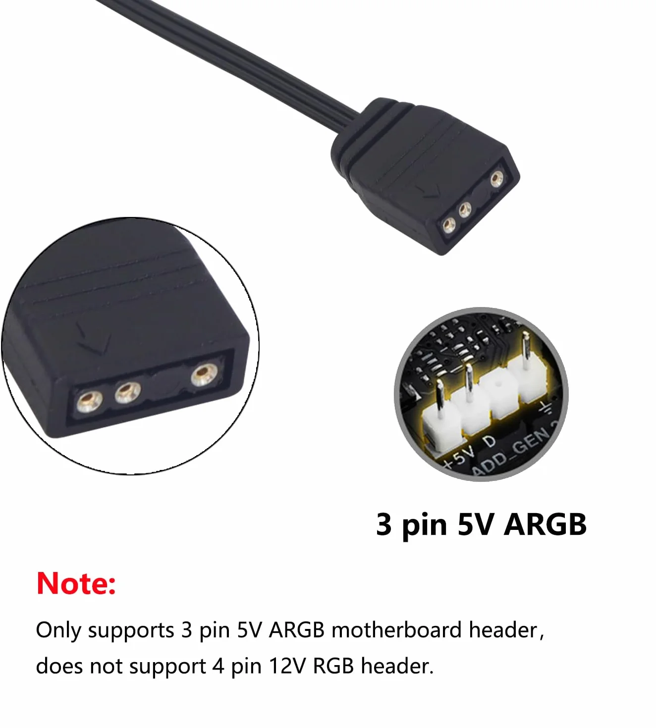 Cavo Splitter ARGB 5V 1 Femmina a 3 Femmina 3 Pin Cavo di Estensione per Espandere Computer PC Fans e Altri Led Series (1 a 3)