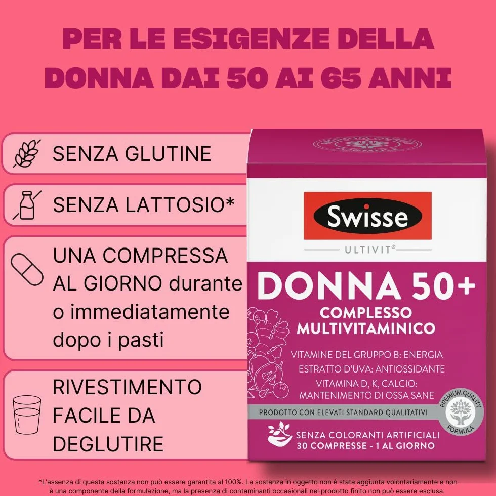 Swisse Multivitaminico Donna 50+ Integratore Alimentare 30 Compresse