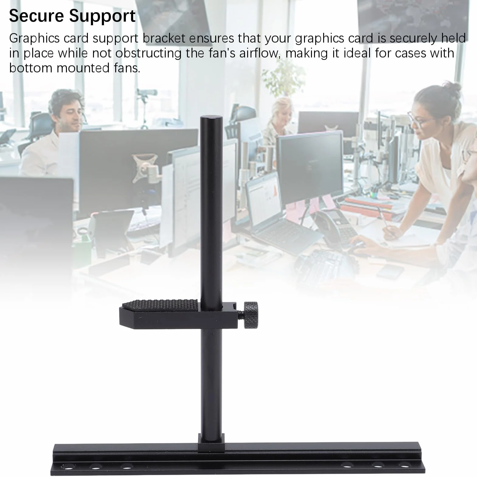 Tyenaza GPU Support Bracket, supporto per schede grafiche GPU, regolabile in alluminio anti-sag GPU staffa video grafica supporto con magnete nascosto, per adattarsi a diversi tipi di chassis(Black)