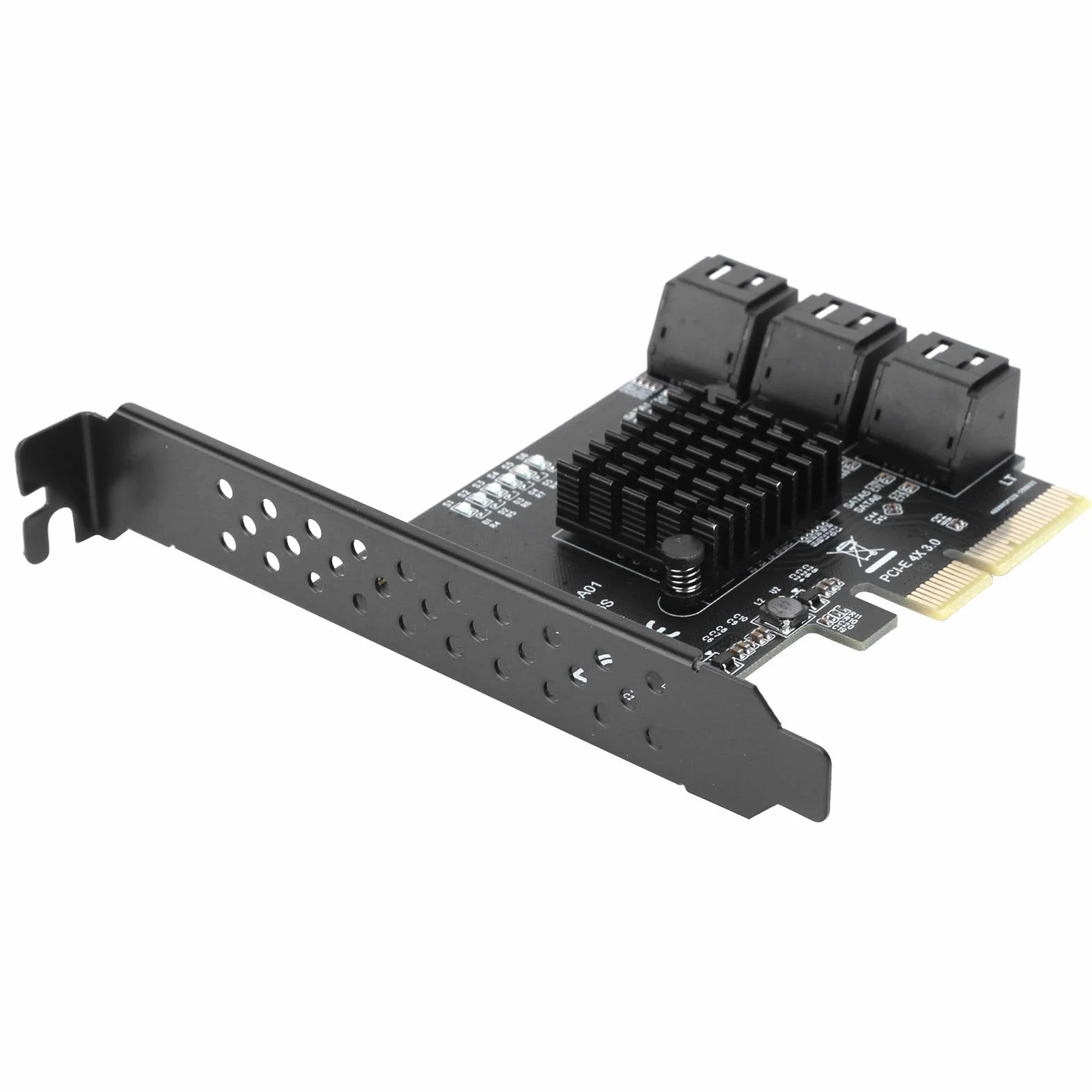 Tbest Asm1166 6 Porte, Scheda di Espansione Pcie Sata, Componenti Interni, Scheda di Espansione Pcie a 6 Porte Sata3.0 Disco Rigido 6G Pcie3.0 Gen3 4X Adattatore Hub Interfaccia