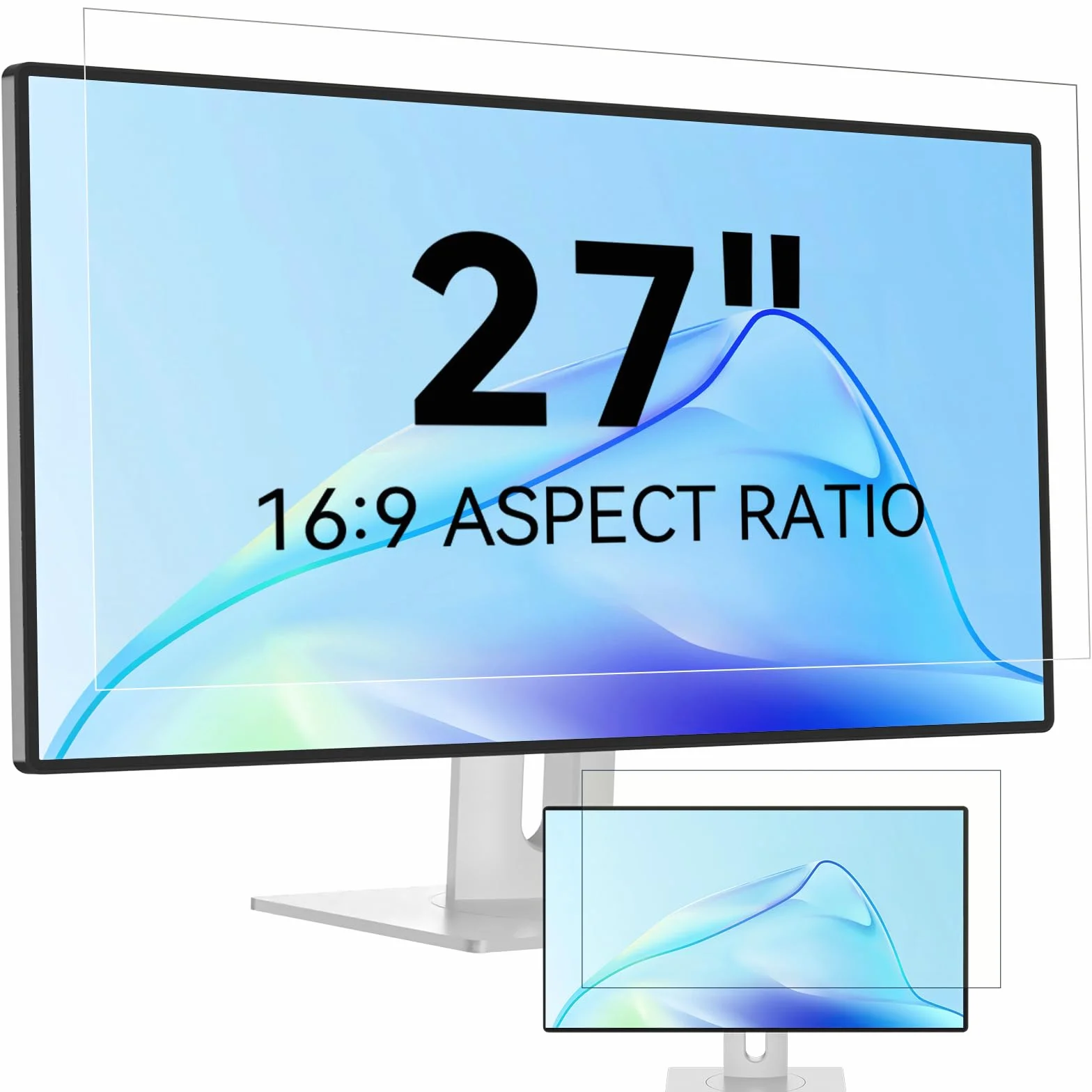 Mamol Filtro schermo luce blu per schermo PC e monitor, rimovibile protezione schermo, rivestimento anti-riflesso pellicola protettiva per monitor Widescreen Computer (27 pollici aspetto 16:9)