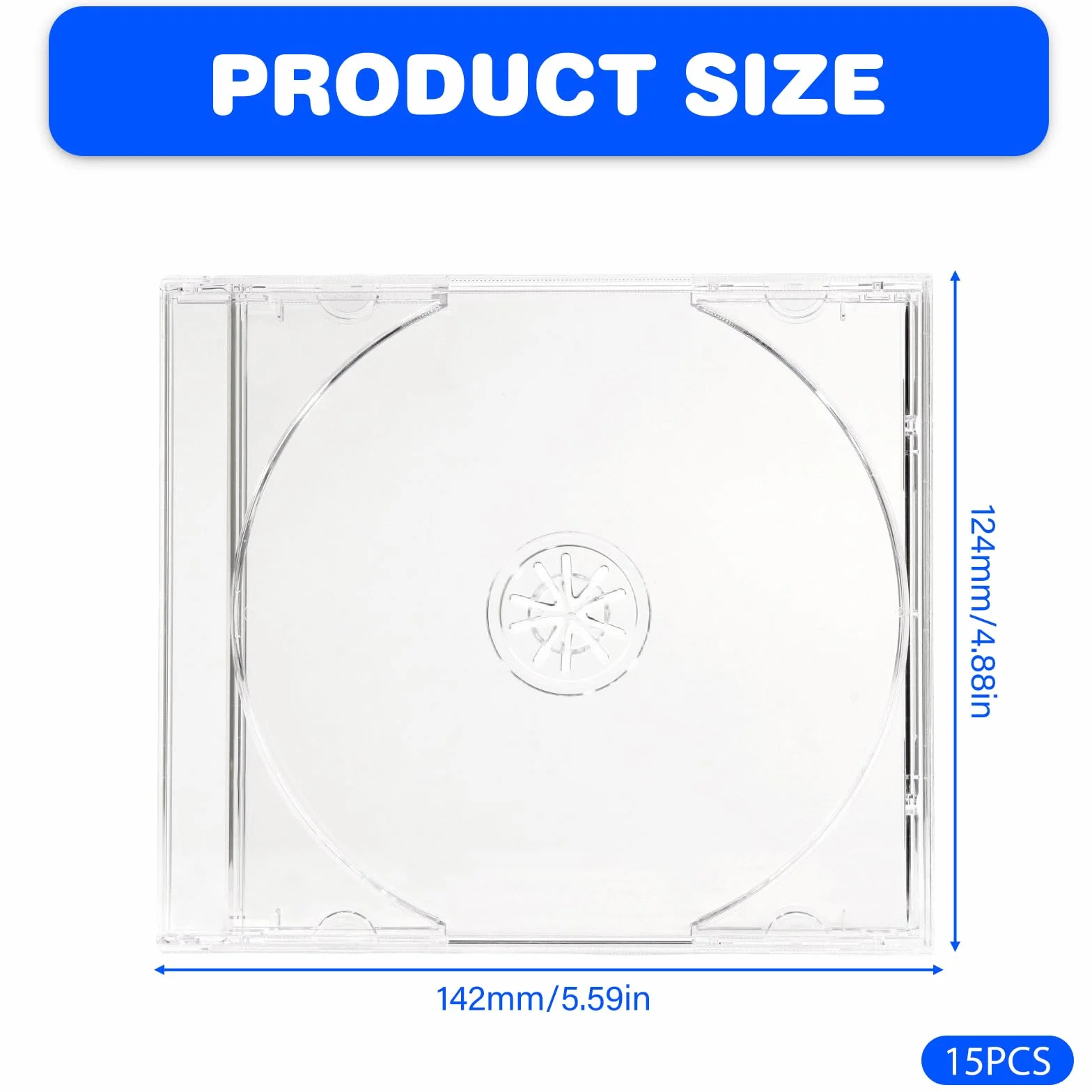 GOMETY 15 Custodie CD Dvd Trasparenti, Custodia Slim in Plastica per 1 Disco, Scatola Protettiva per Archiviazione e Conservazione Dischi