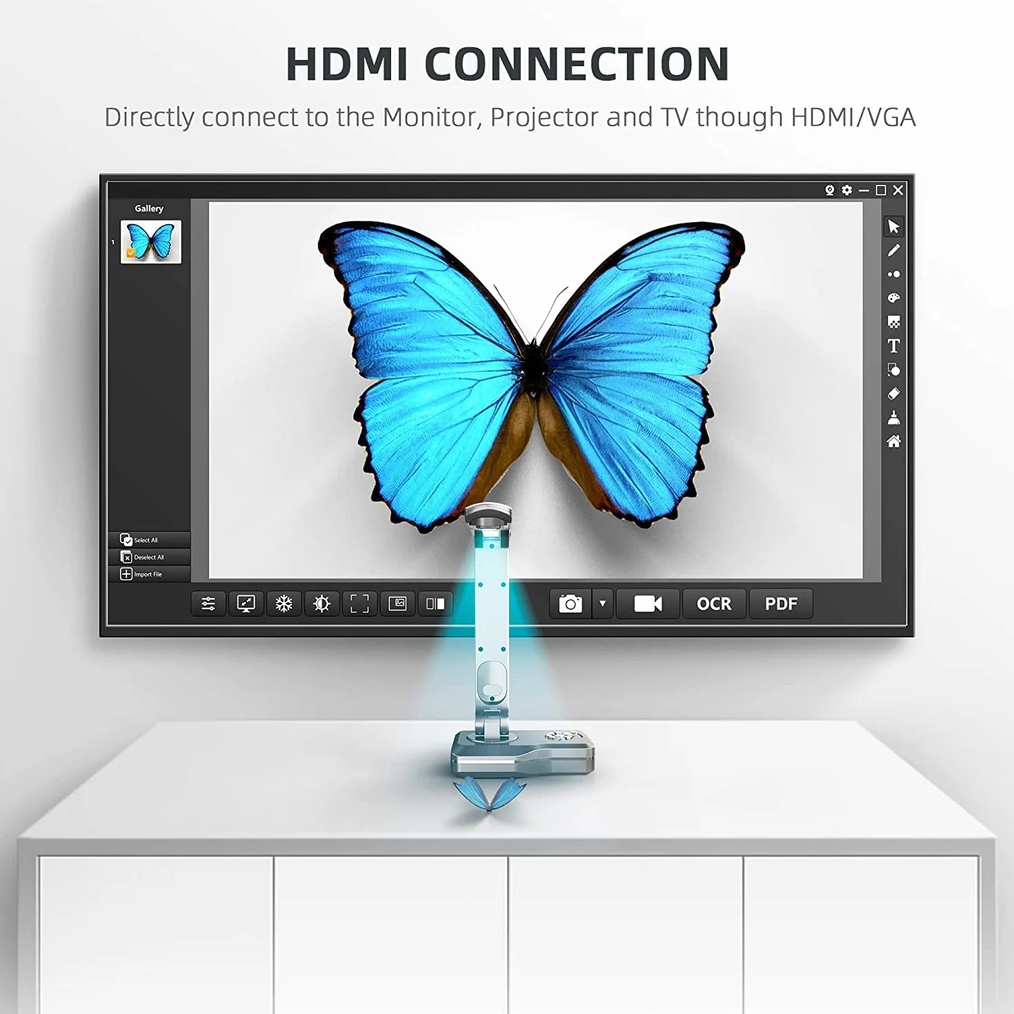 JOYUSING V508 HDMI/VGA/USB telecamera documenti 8 Mp, visualizzatore formato A3, apprendimento a distanza, demo dal vivo, per Windows, Mac, Funziona con o senza computer