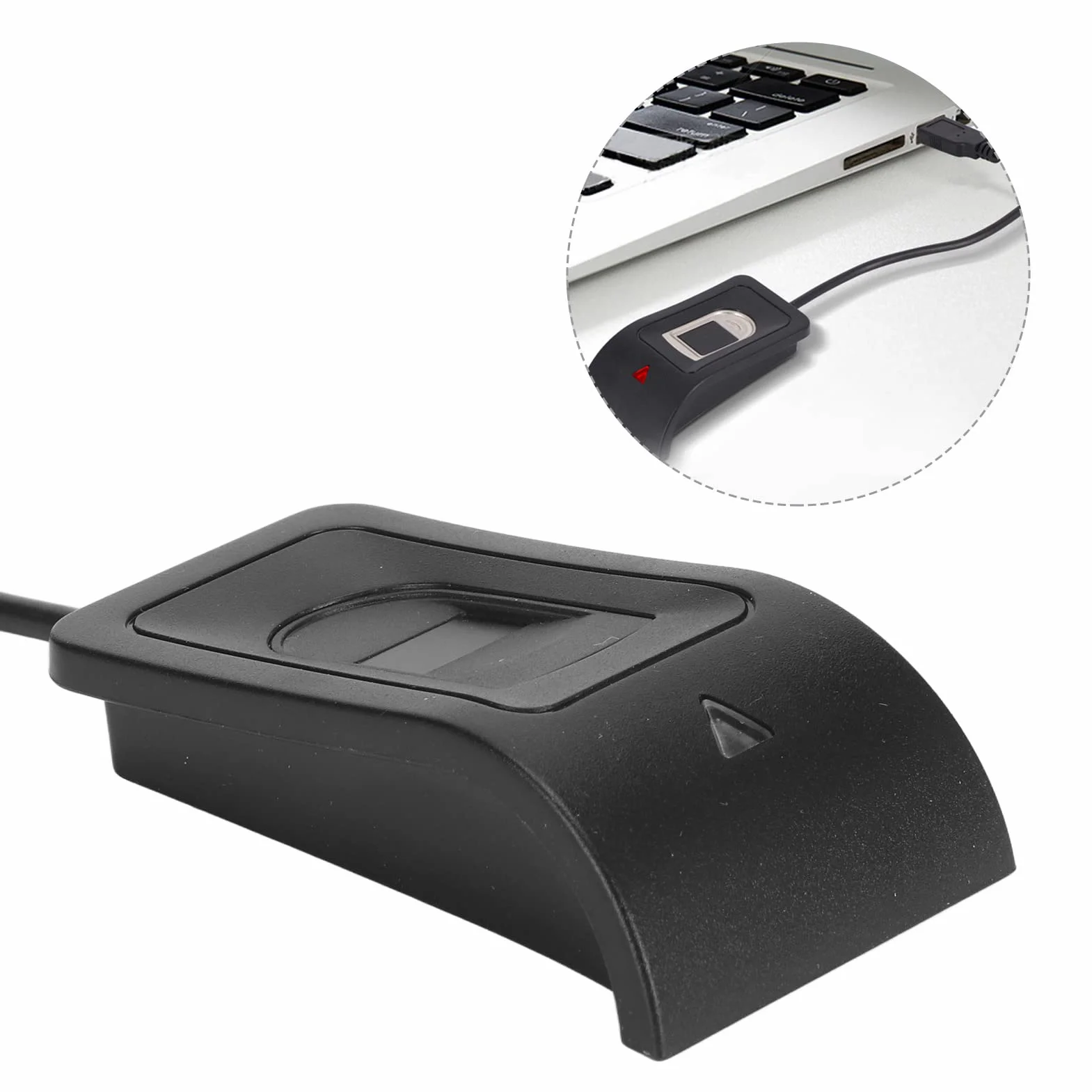 Lettore di Impronte digitali , calibrazione a 360 Gradi Lettore di Impronte digitali USB Nero Ampia Applicazione Acquisizione capacitiva Struttura compatta per PC