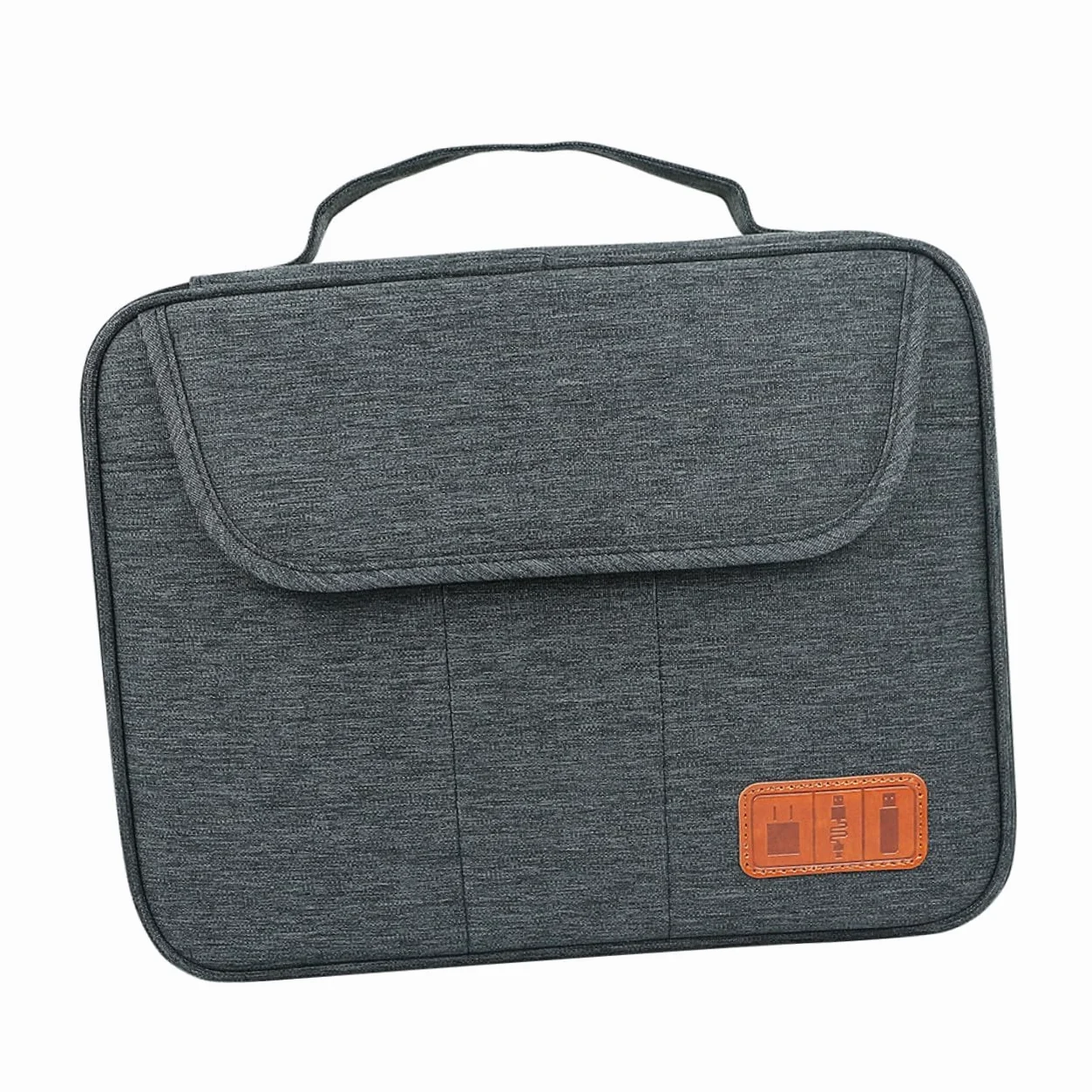 Borsa Organizer Cavi Elettronici Doppio Strato in Poliestere Nero | Tasche Multiple, Maniglia Robusta per Portarla, Festa Scuola Decor, Borse Organizer da Viaggio