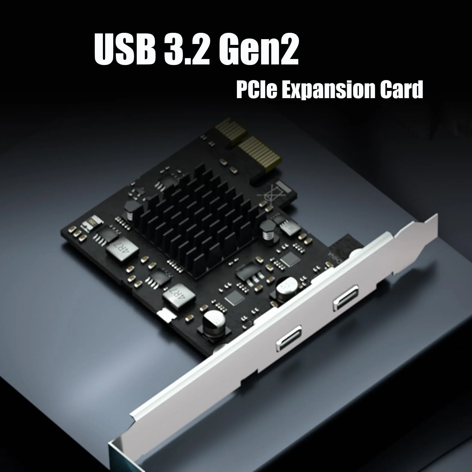 GLOTRENDS U3142X1 Scheda di espansione PCIe USB 10Gb 2 porte, 2 porte USB-C (USB 3.2 Gen 2), interfaccia PCIe X1, compatibile con Windows/Linux/macOS
