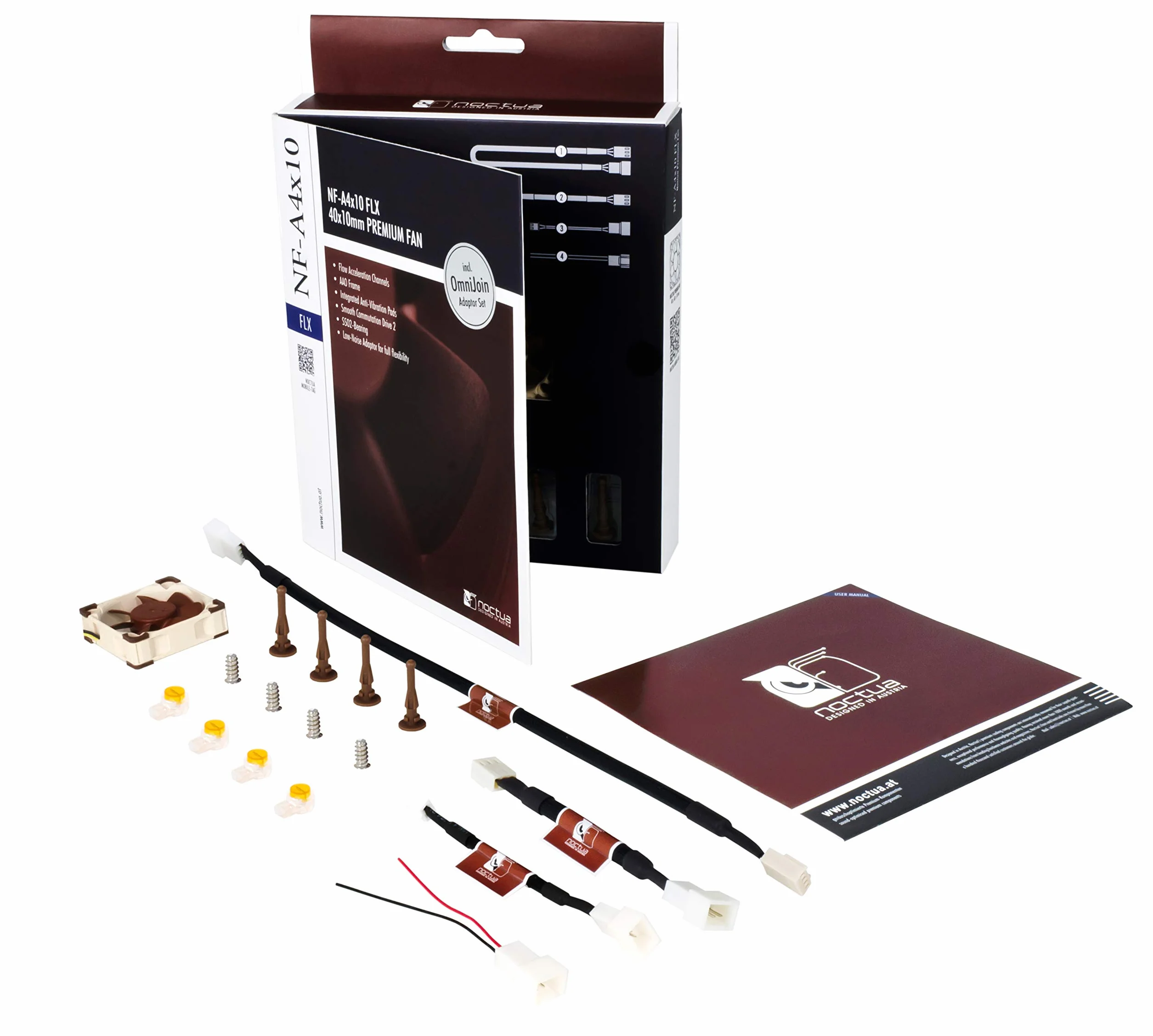 Noctua NF-A4X10 FLX, Ventola Silenziosa di Qualità Premium, 3-Pin (40x10 mm, Marrone)