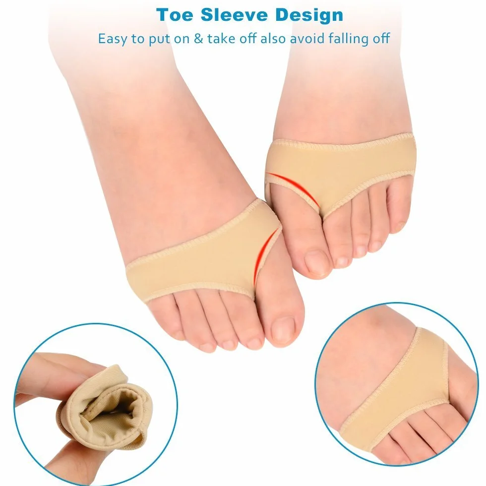 Soumit Cuscinetti Metatarsali L (EU 40-45), Cuscinetto Metatarsale con Tessuto Lycra Traspirante Morbido, Copertura Piedi per Sollievo