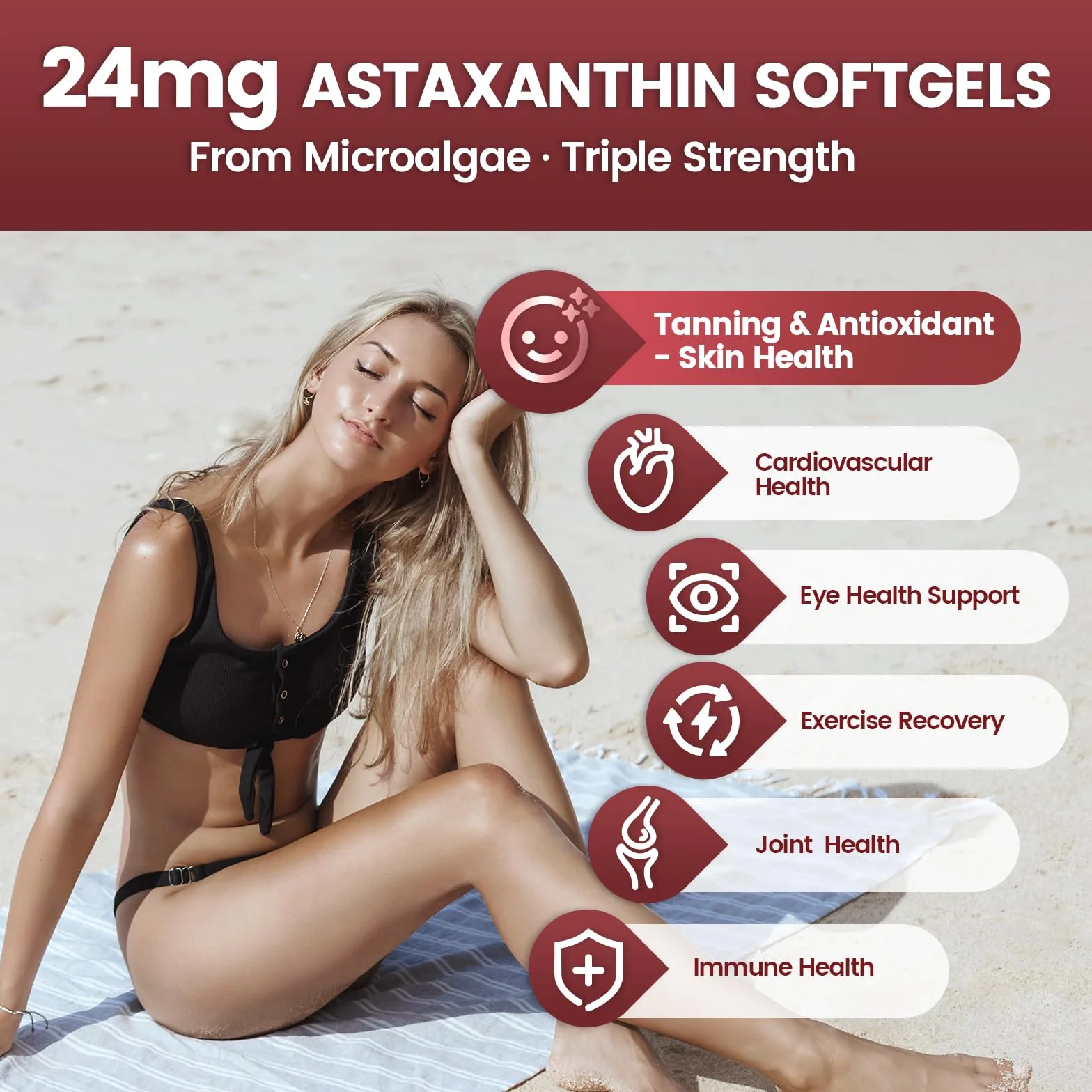 VivoNu Astaxantina 24 mg 240 Capsule Integratore Antiossidante Antiossidante Senza Additivi