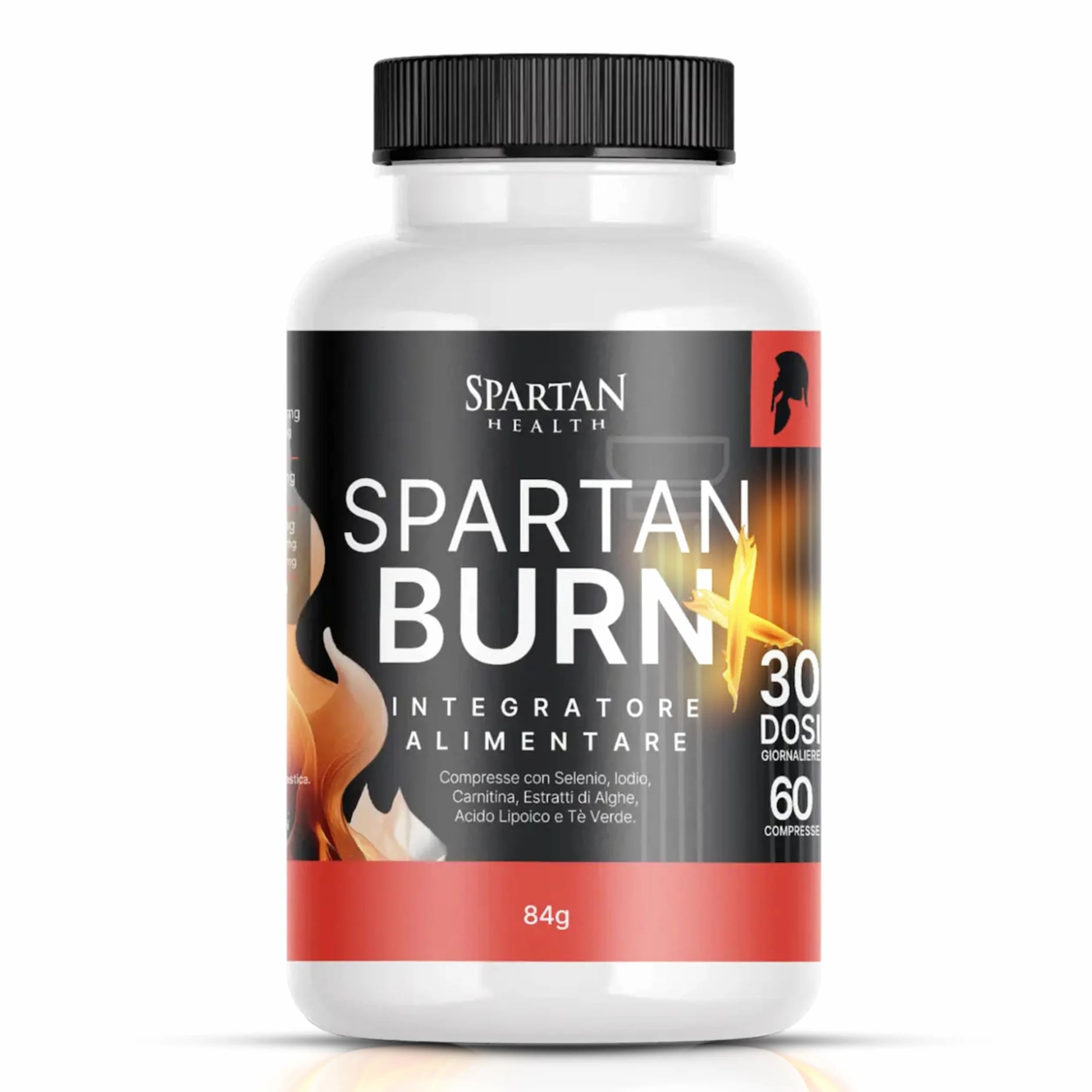 Spartan Burn Plus Integratore Metabolismo Energetico con Alga Kelp Yerba Mate Selenio Iodio 60 Compresse Made in Italy