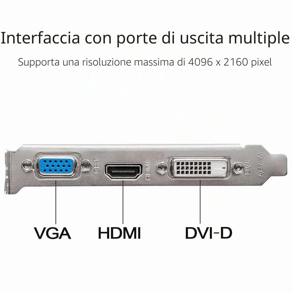 QTHREE Radeon RX 550 Low Profile Scheda Video, 4GB GDDR5 128-bit, DVI-D, HDMI, VGA, PCI Express x8, Gaming Scheda Grafica, DirectX 12, Computer GPU