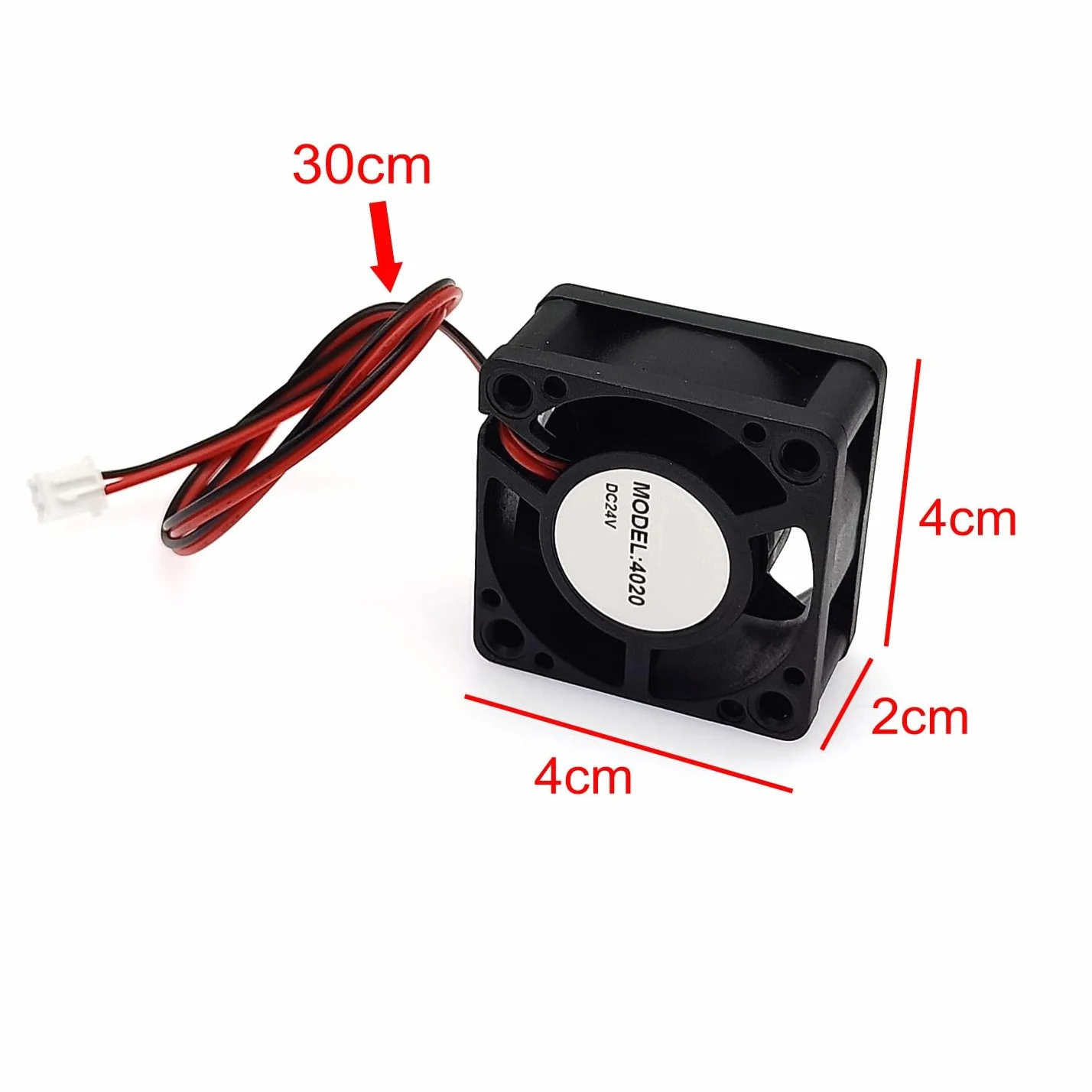 JZK 4PCS 40x40x20 mm DC 24V mini ventola di raffreddamento 40mm con connettore a 2 pin, 7700 rpm, 0.04A, 4020 ventola DC brushless 4cm per scheda di sviluppo, scheda grafica, ventola per stampante 3D