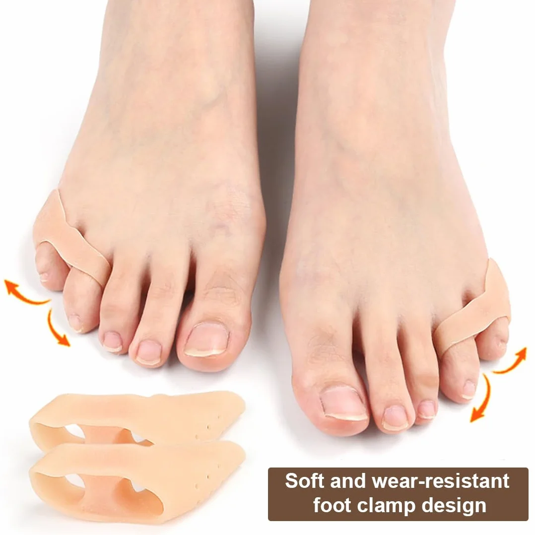 Separatore Dita Piede in Silicone, 2 Paia Proteggi Mignolo Piede, Distanziatori Dita Piedi, Tonalità Pelle
