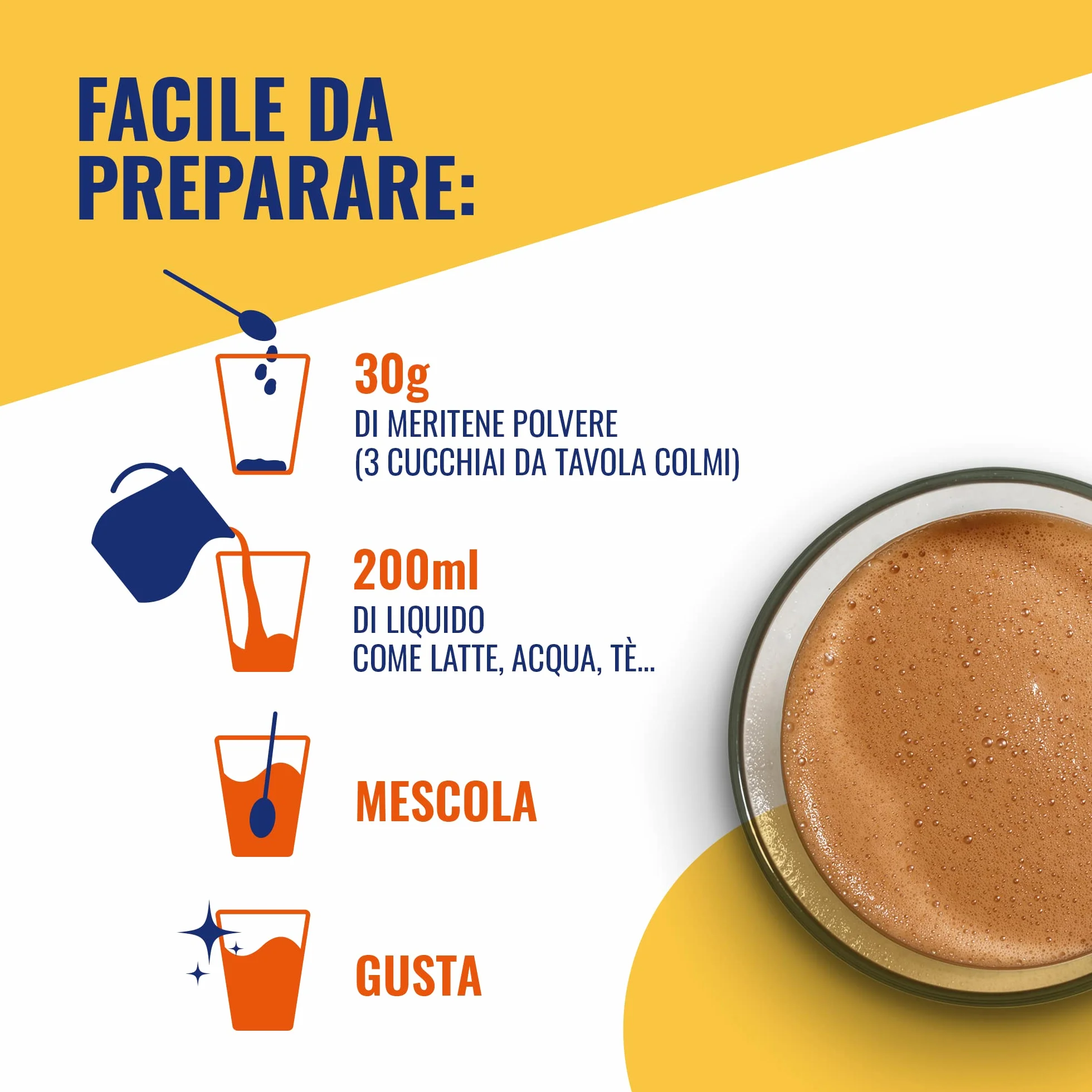 Meritene Forza & Vitalità Cioccolato integratore alimentare polvere 270g con vitamine minerali proteine