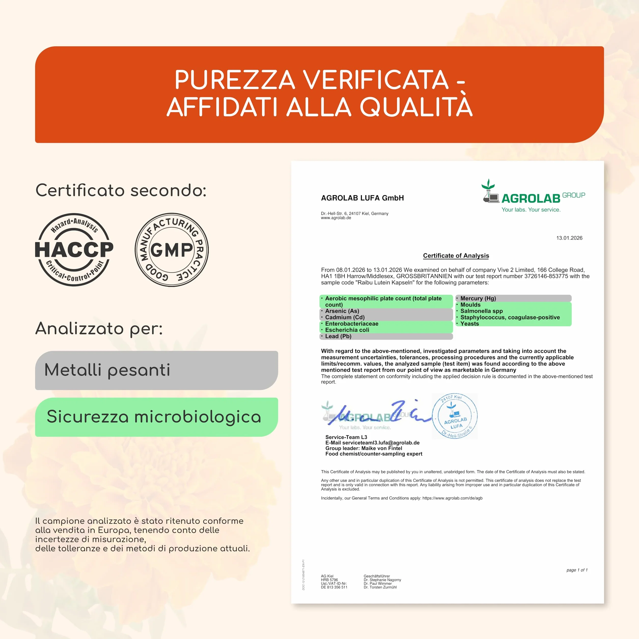 Integratore Occhi Luteina Zeaxantina 50 mg 12,5 mg Vitamina A B2 Calendula 4 Mesi